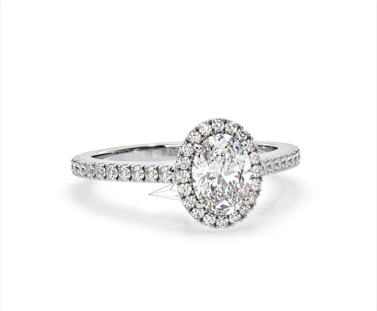 Georgina Lab Oval Diamond Halo Engagement Ring Platinum 2.05ct F/VS1 - Image 163