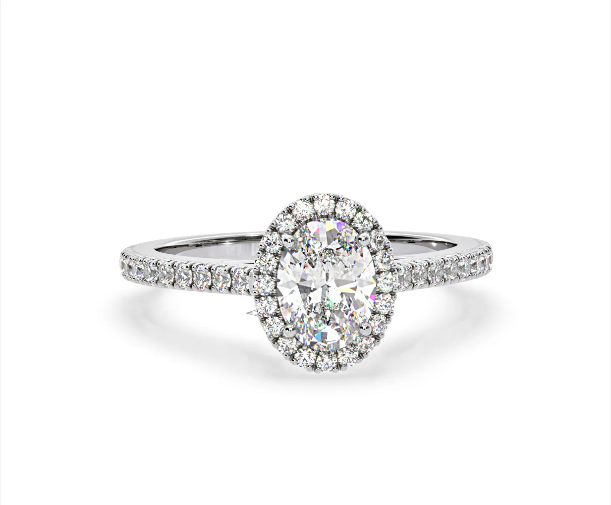 Georgina Lab Oval Diamond Halo Engagement Ring Platinum 2.05ct F/VS1 - Image 165