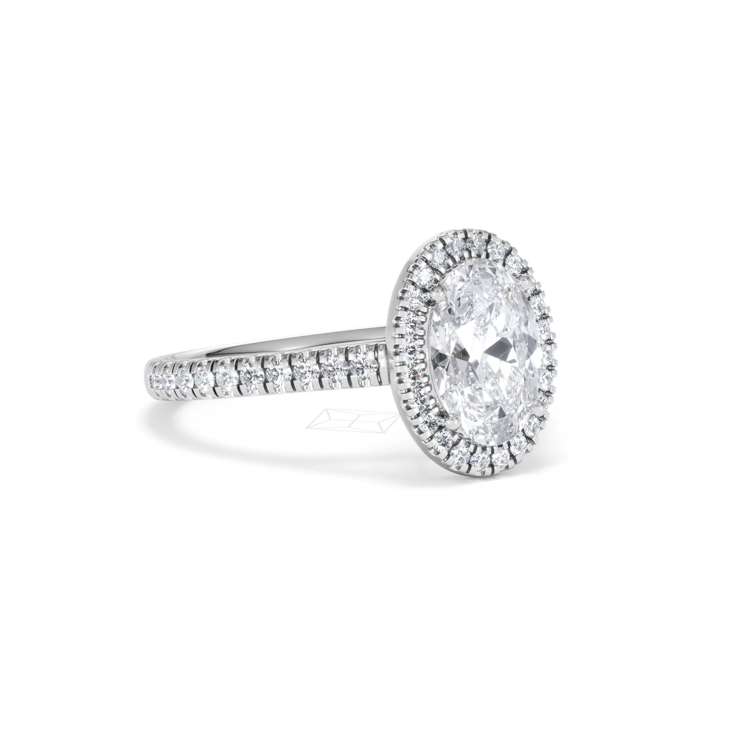 Georgina Lab Oval Diamond Halo Engagement Ring Platinum 2.05ct F/VS1 - Image 18