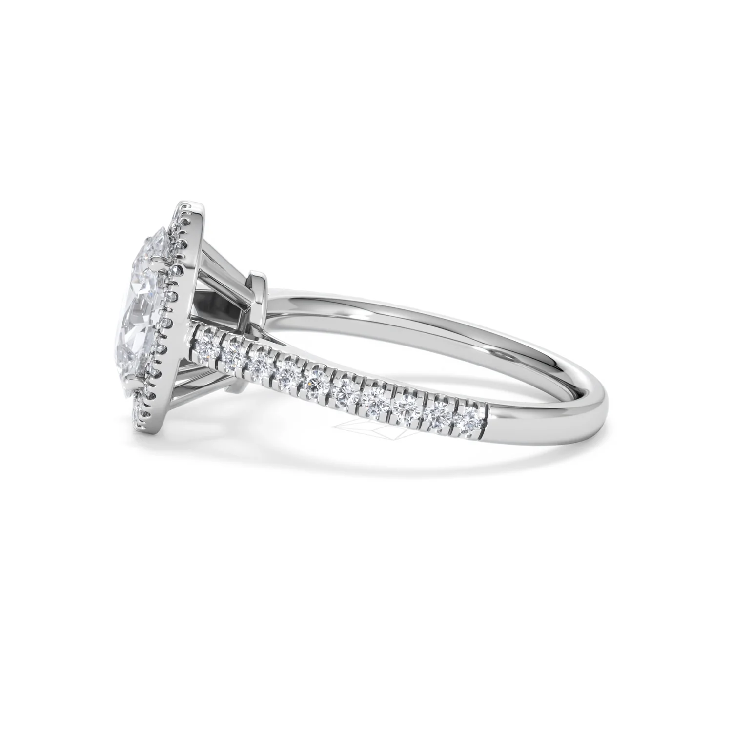 Georgina Lab Oval Diamond Halo Engagement Ring Platinum 2.05ct F/VS1 - Image 72