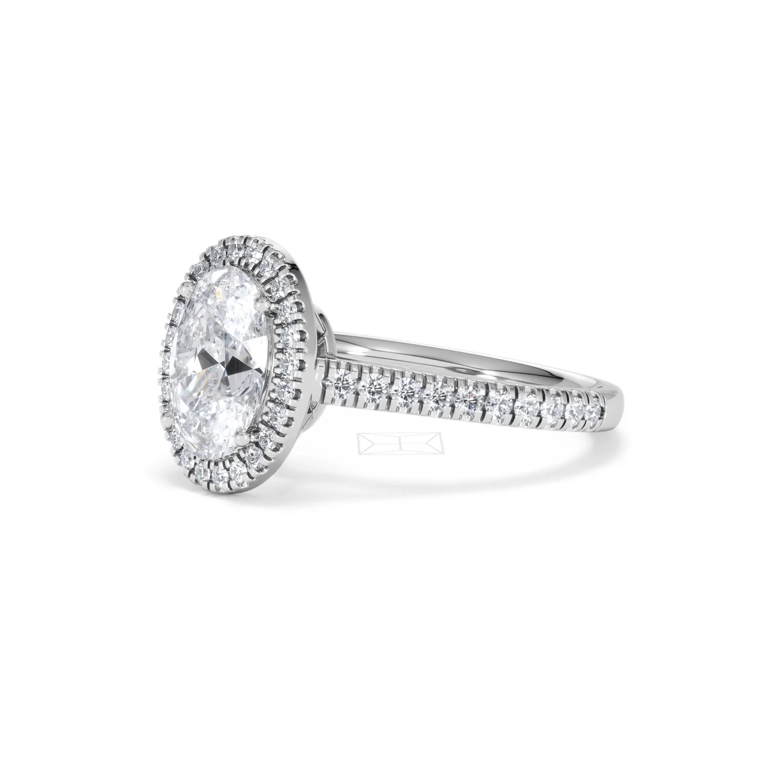 Georgina Lab Oval Diamond Halo Engagement Ring Platinum 2.05ct F/VS1 - Image 81