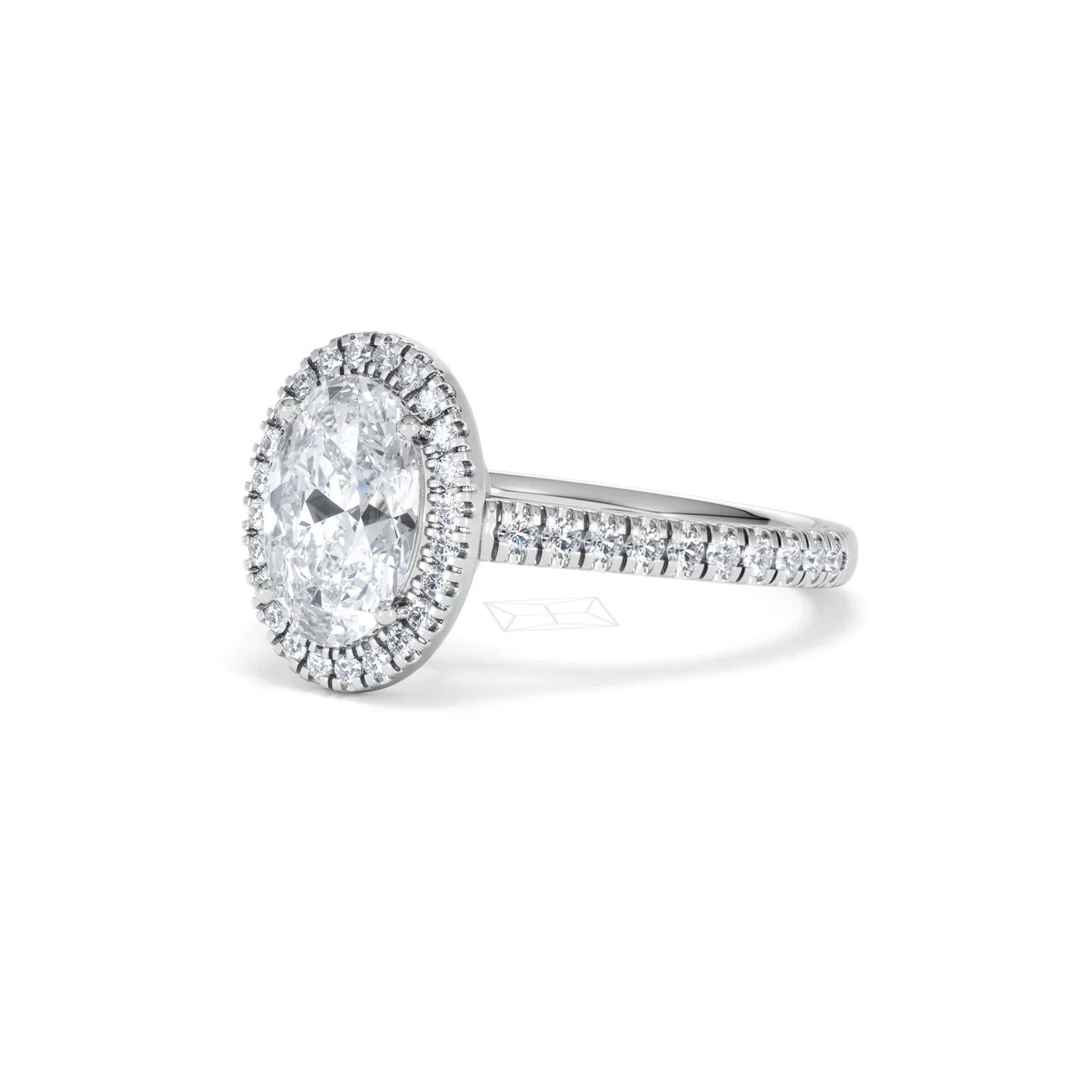 Georgina Lab Oval Diamond Halo Engagement Ring Platinum 2.05ct F/VS1 - Image 83