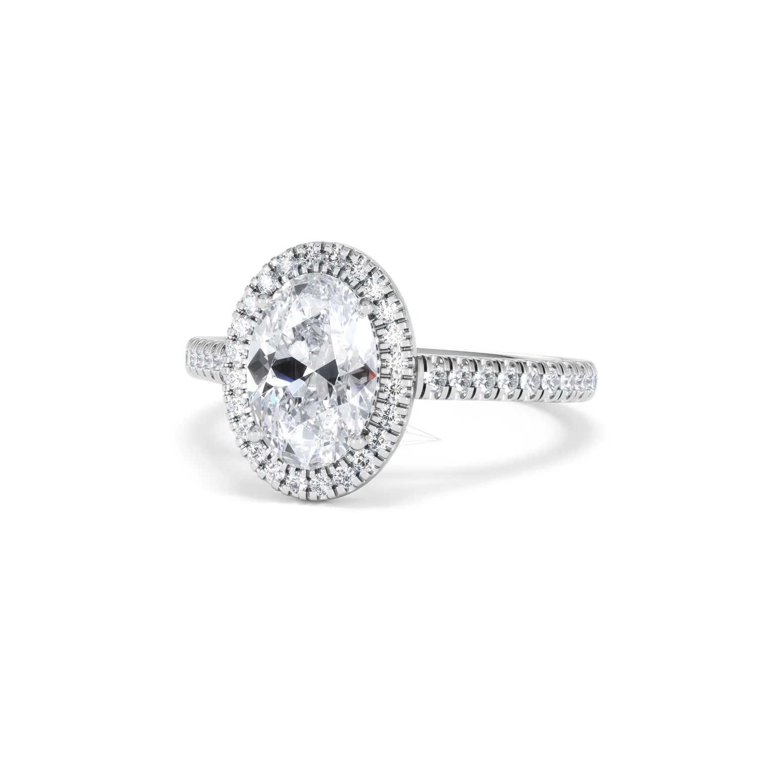 Georgina Lab Oval Diamond Halo Engagement Ring Platinum 2.05ct F/VS1 - Image 87
