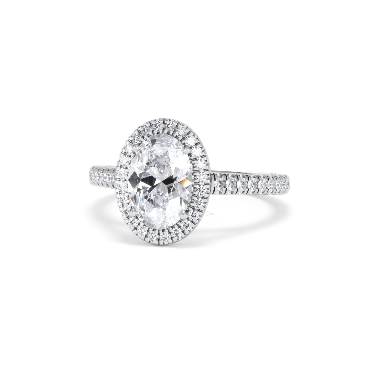 Georgina Lab Oval Diamond Halo Engagement Ring Platinum 2.05ct F/VS1 - Image 88