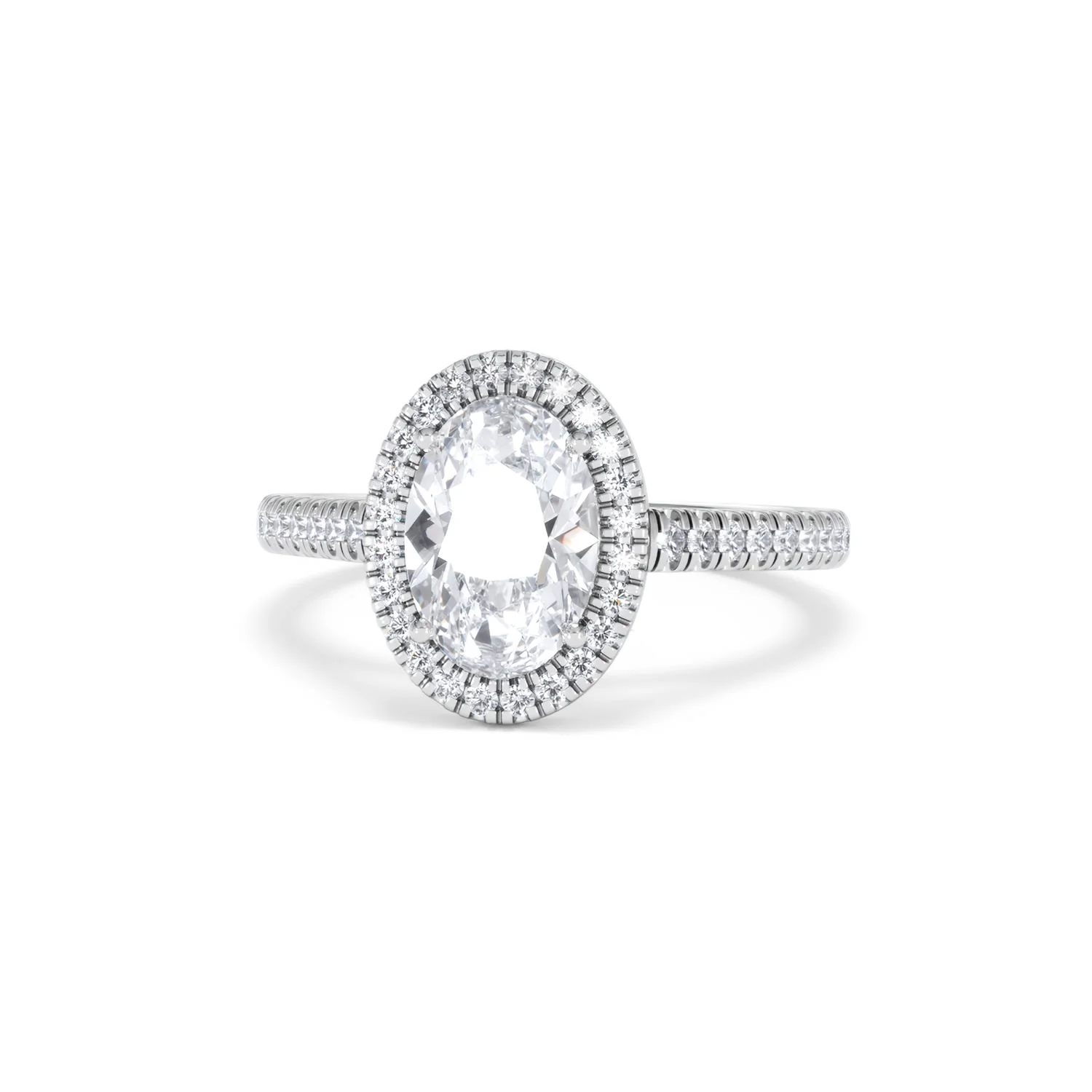 Georgina Lab Oval Diamond Halo Engagement Ring Platinum 2.05ct F/VS1 - Image 89