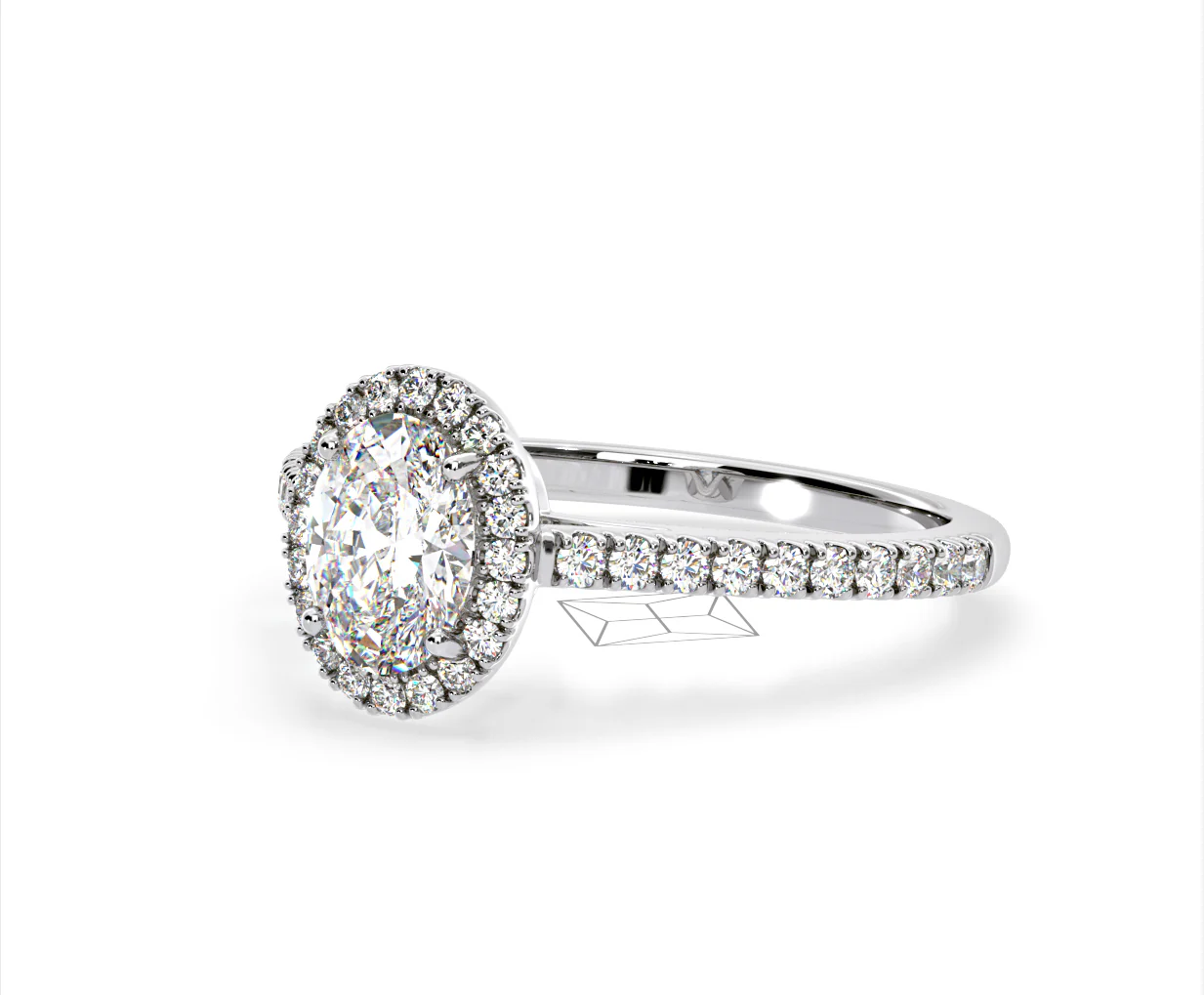 Georgina Lab Oval Diamond Halo Engagement Ring Platinum 2.05ct F/VS1 - Image 94