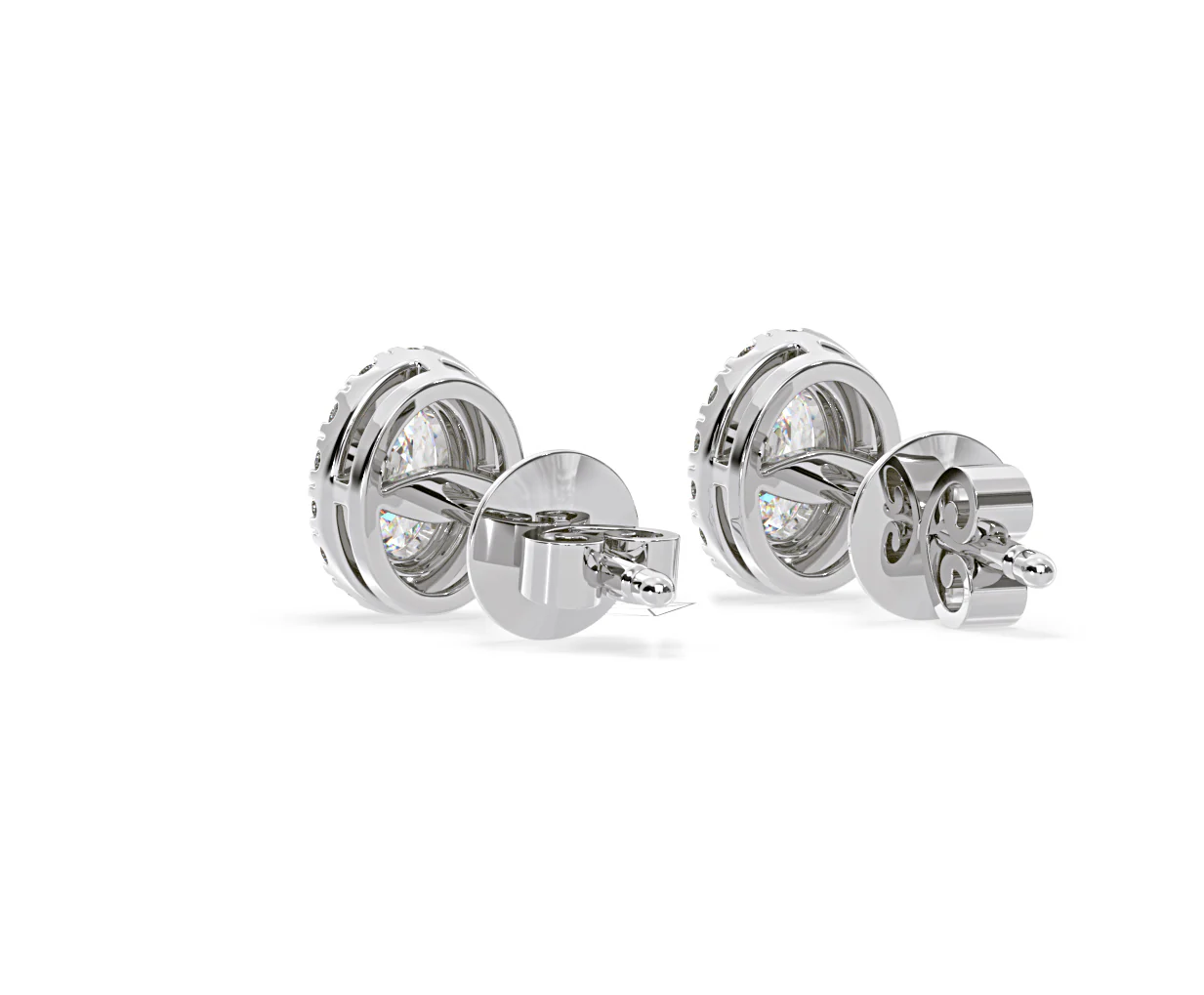 Georgina Oval Lab Diamond Halo Earrings 1.34ct in 18K White Gold F/VS1 - Image 40