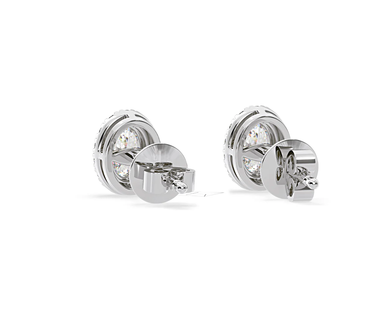 Georgina Oval Lab Diamond Halo Earrings 1.34ct in 18K White Gold F/VS1 - Image 42