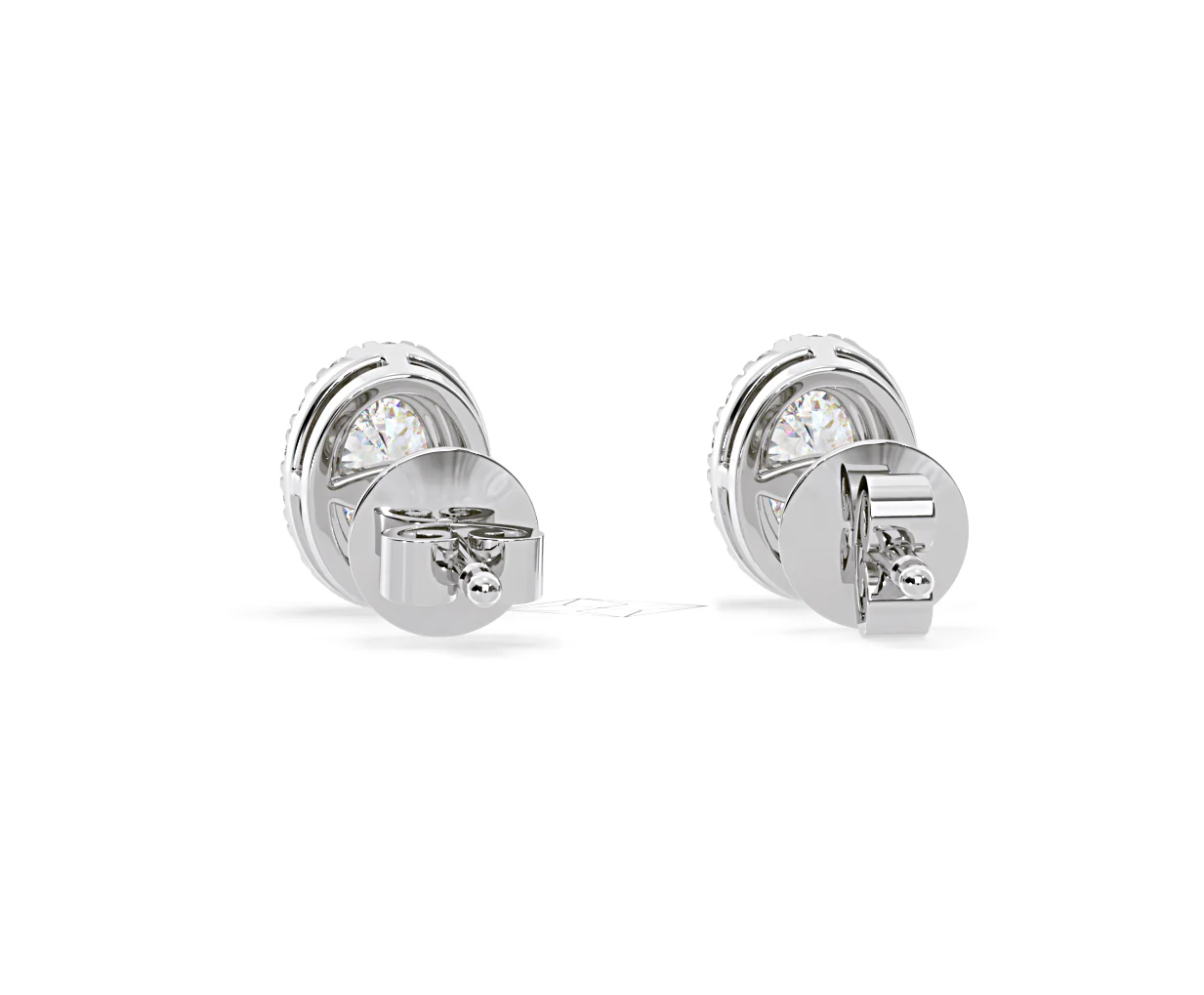 Georgina Oval Lab Diamond Halo Earrings 1.34ct in 18K White Gold F/VS1 - Image 44