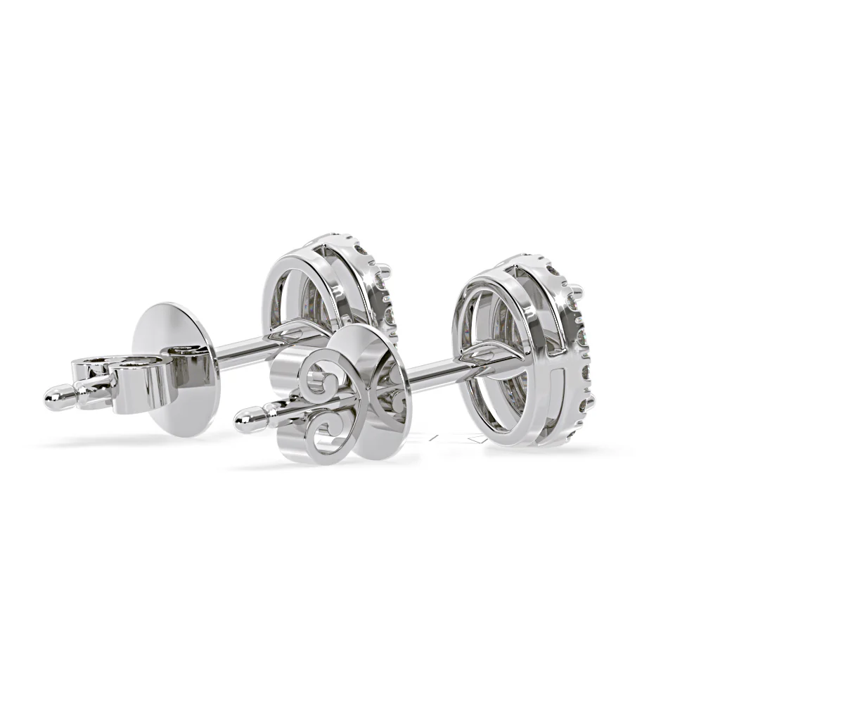Georgina Oval Lab Diamond Halo Earrings 1.34ct in 18K White Gold F/VS1 - Image 58