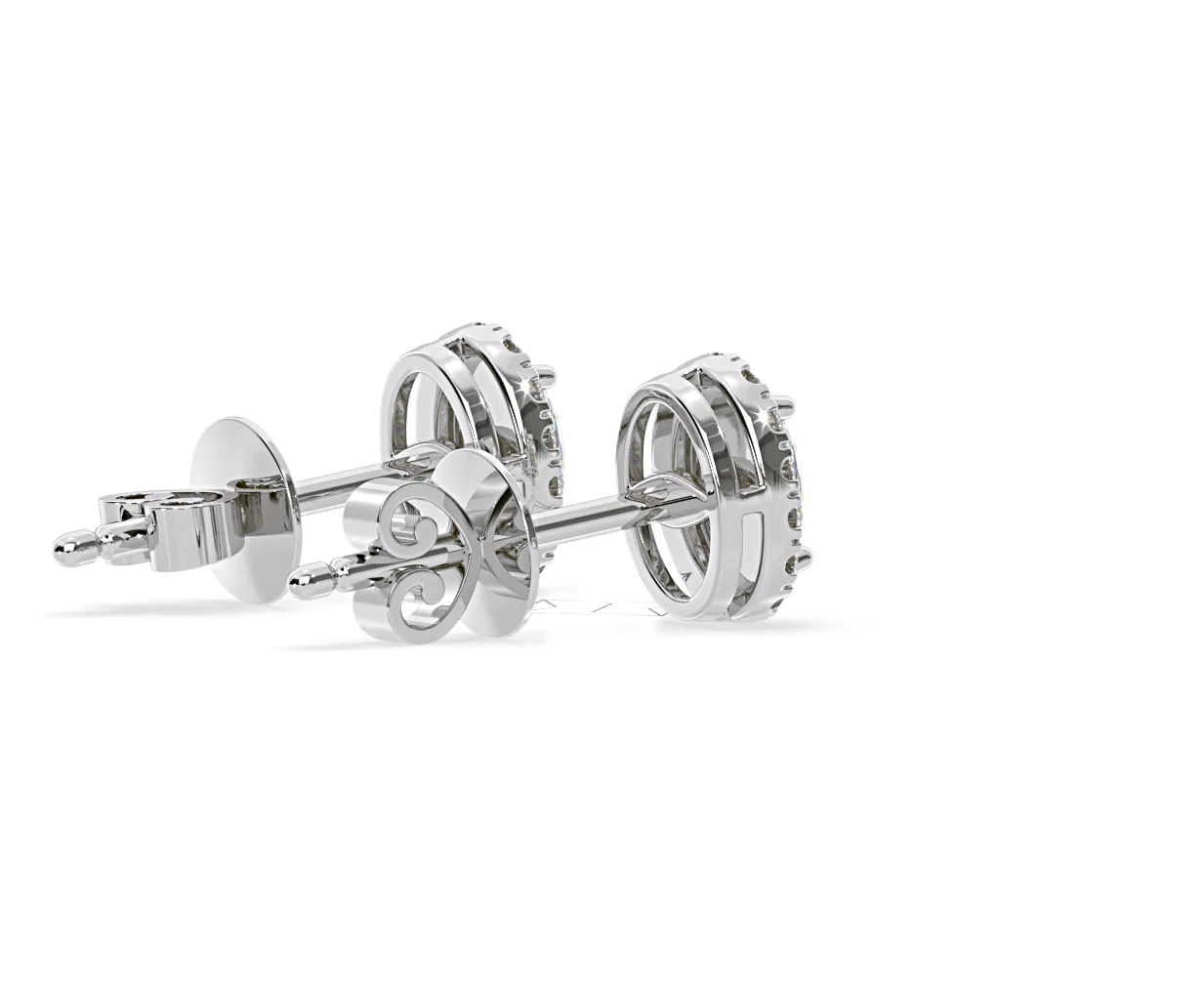 Georgina Oval Lab Diamond Halo Earrings 1.34ct in 18K White Gold F/VS1 - Image 59