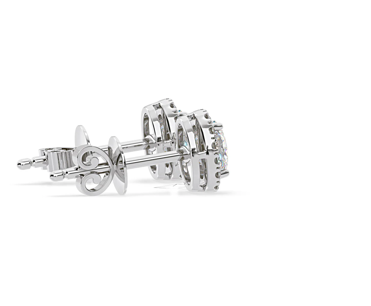 Georgina Oval Lab Diamond Halo Earrings 1.34ct in 18K White Gold F/VS1 - Image 63