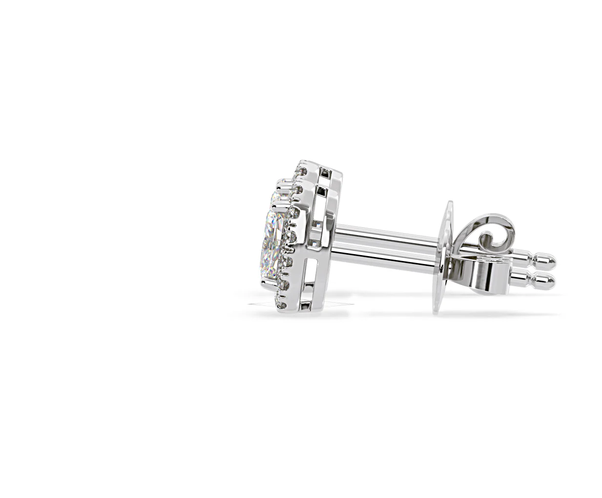 Georgina Oval Lab Diamond Halo Earrings 2.45ct in 18K White Gold F/VS1 - Image 27