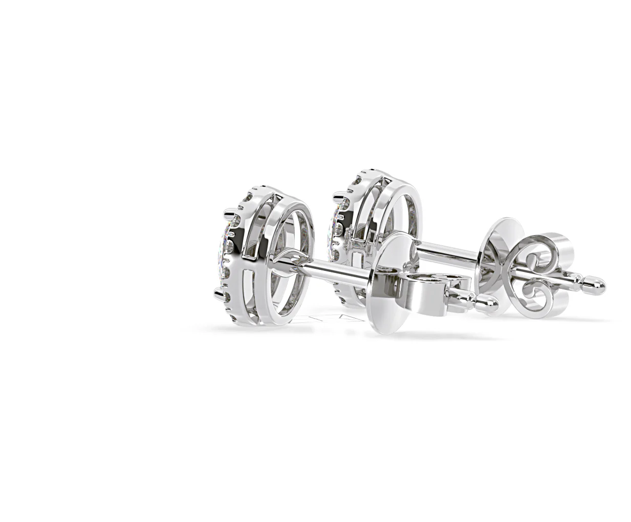 Georgina Oval Lab Diamond Halo Earrings 2.45ct in 18K White Gold F/VS1 - Image 33