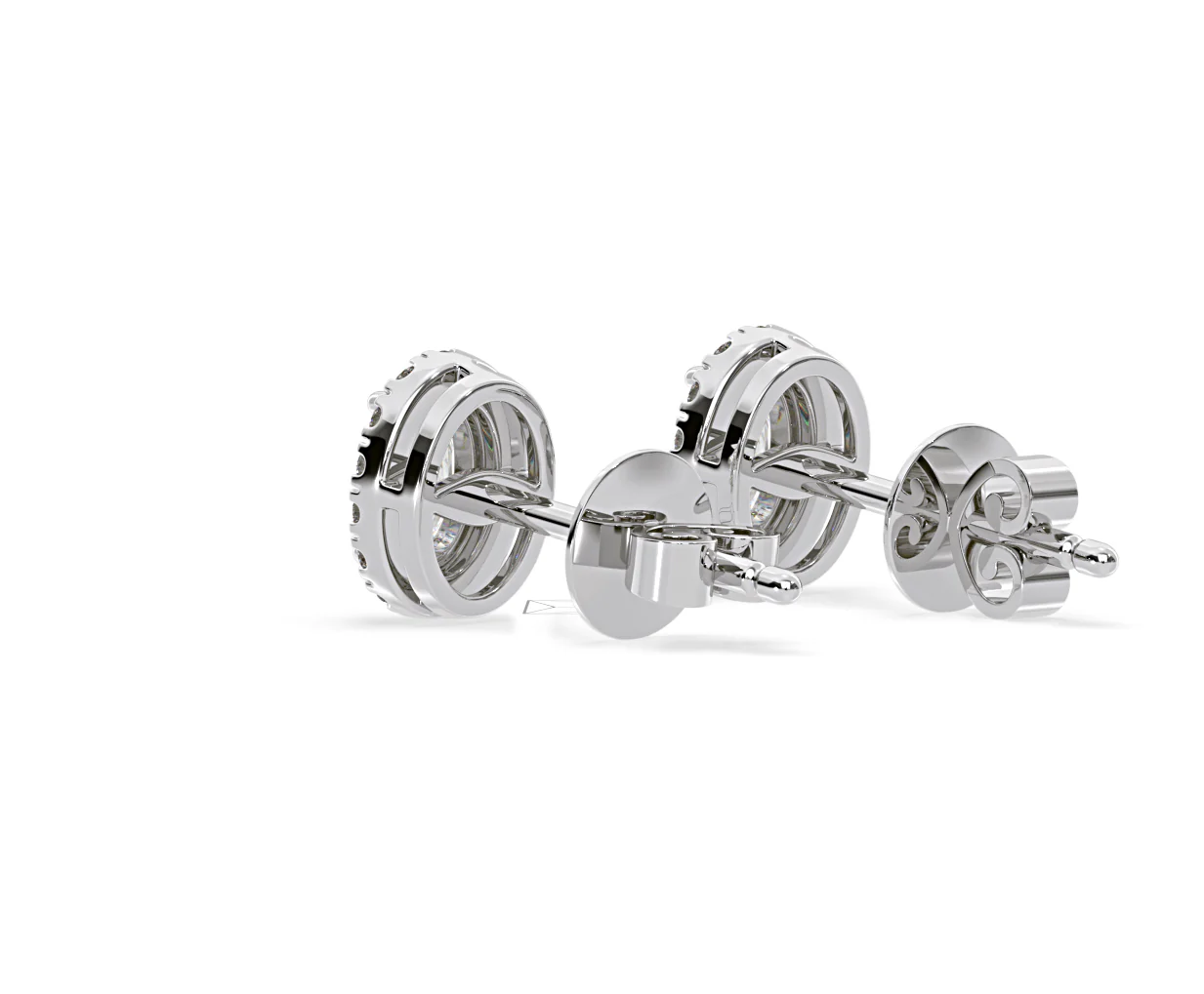 Georgina Oval Lab Diamond Halo Earrings 2.45ct in 18K White Gold F/VS1 - Image 37