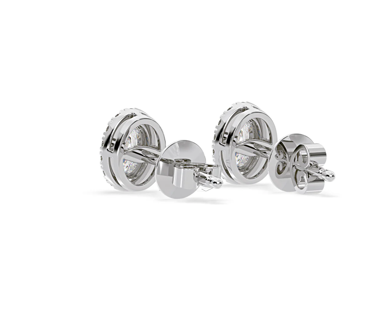 Georgina Oval Lab Diamond Halo Earrings 2.45ct in 18K White Gold F/VS1 - Image 39