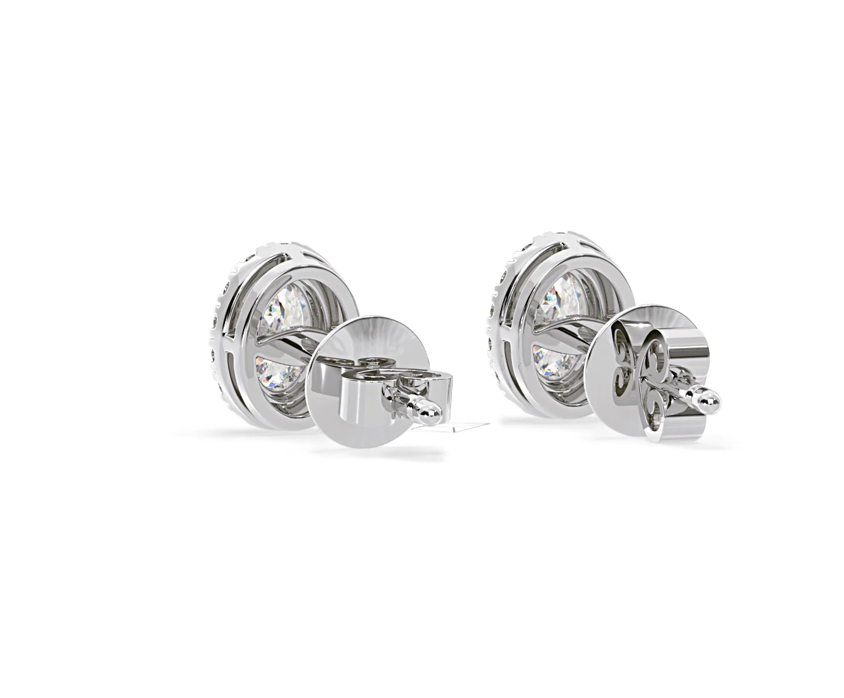 Georgina Oval Lab Diamond Halo Earrings 2.45ct in 18K White Gold F/VS1 - Image 41