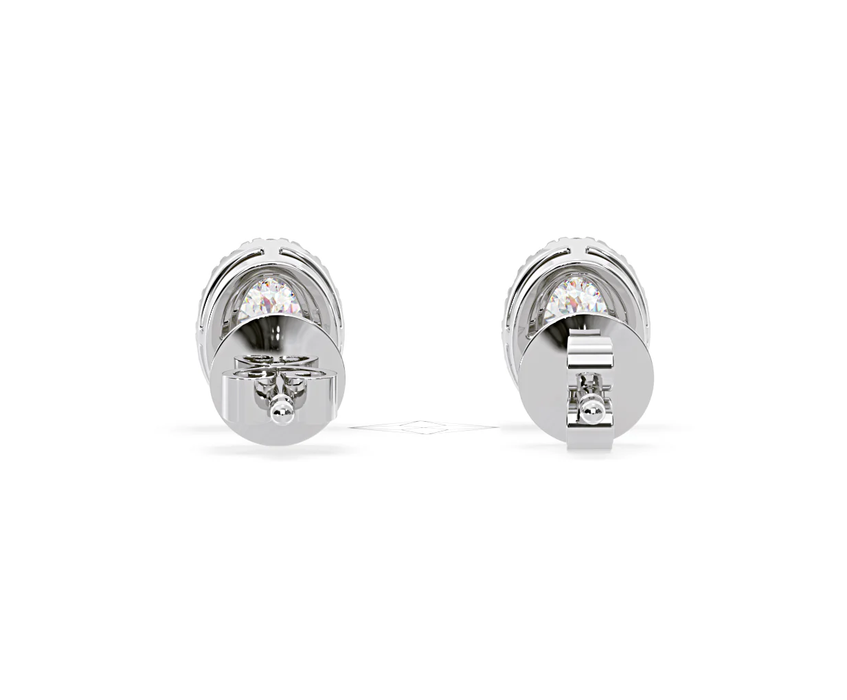 Georgina Oval Lab Diamond Halo Earrings 2.45ct in 18K White Gold F/VS1 - Image 46