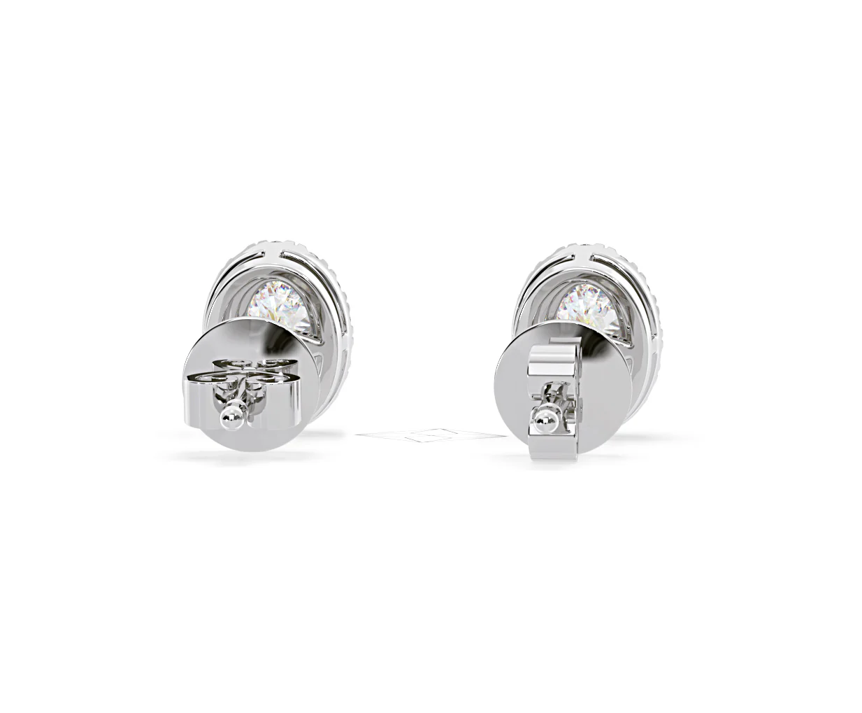 Georgina Oval Lab Diamond Halo Earrings 2.45ct in 18K White Gold F/VS1 - Image 48