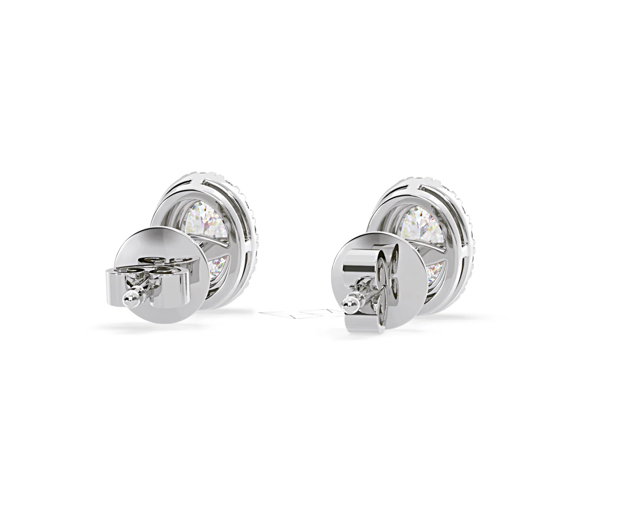 Georgina Oval Lab Diamond Halo Earrings 2.45ct in 18K White Gold F/VS1 - Image 50