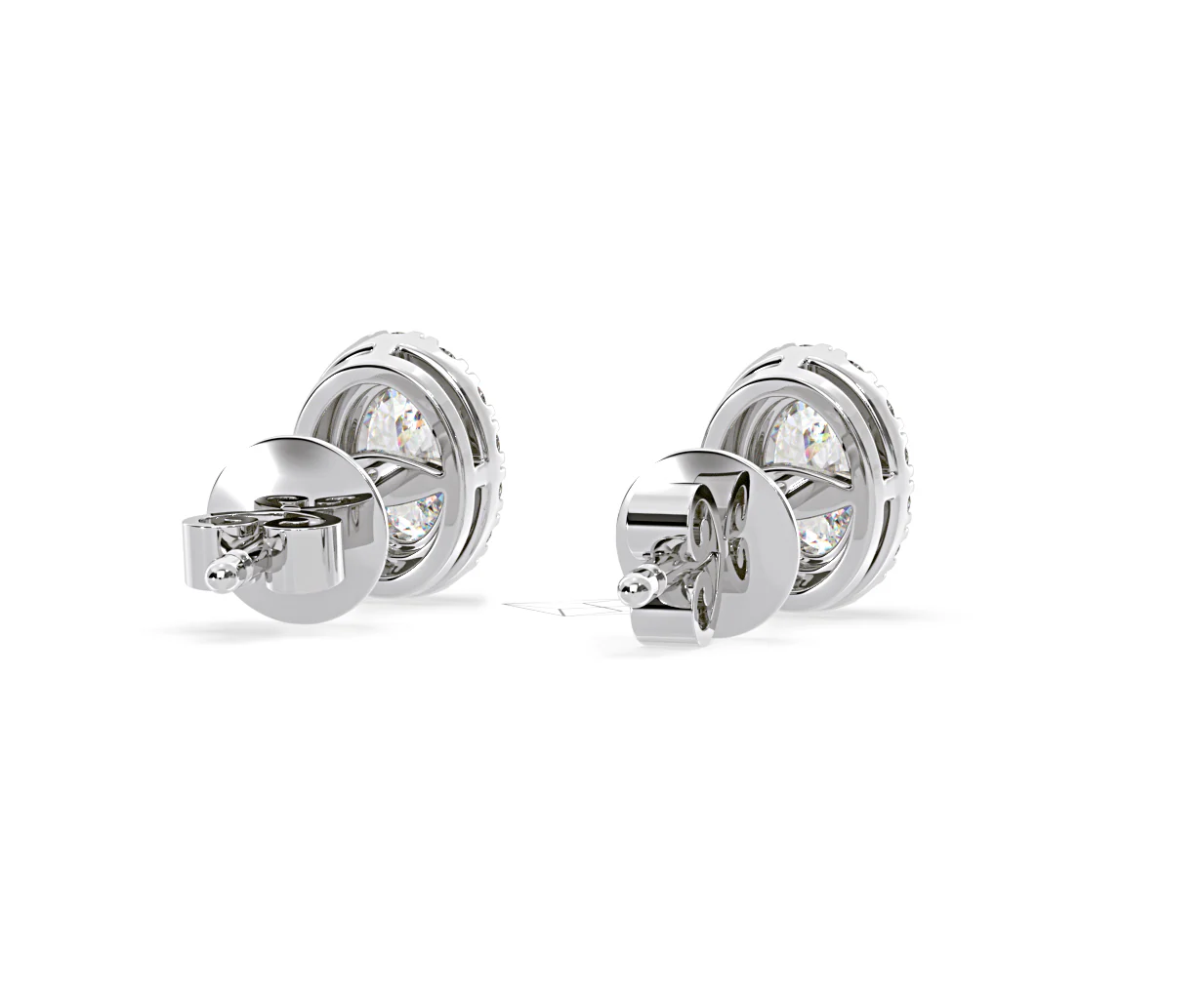 Georgina Oval Lab Diamond Halo Earrings 2.45ct in 18K White Gold F/VS1 - Image 51