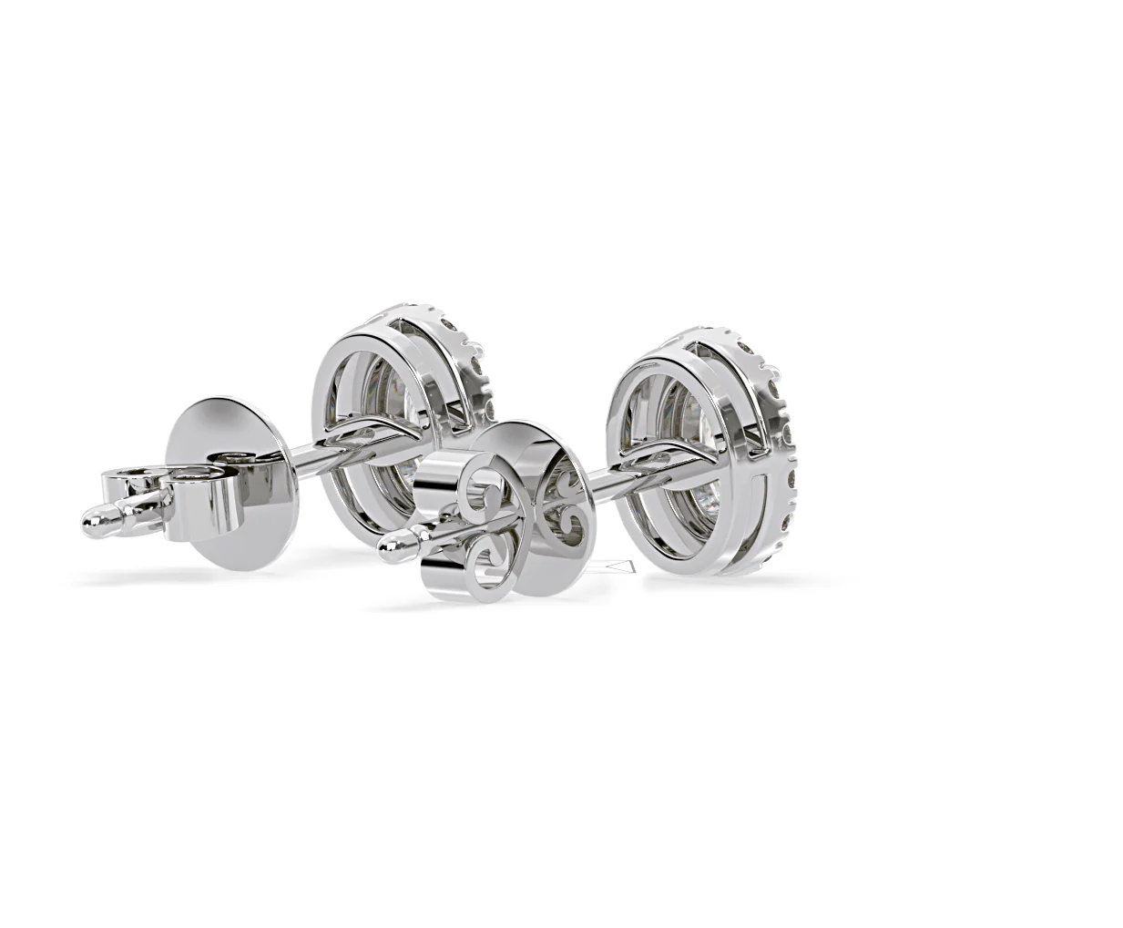 Georgina Oval Lab Diamond Halo Earrings 2.45ct in 18K White Gold F/VS1 - Image 56