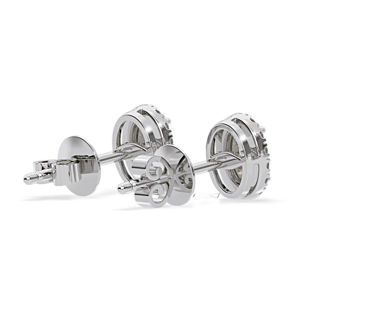 Georgina Oval Lab Diamond Halo Earrings 2.45ct in 18K White Gold F/VS1 - Image 57