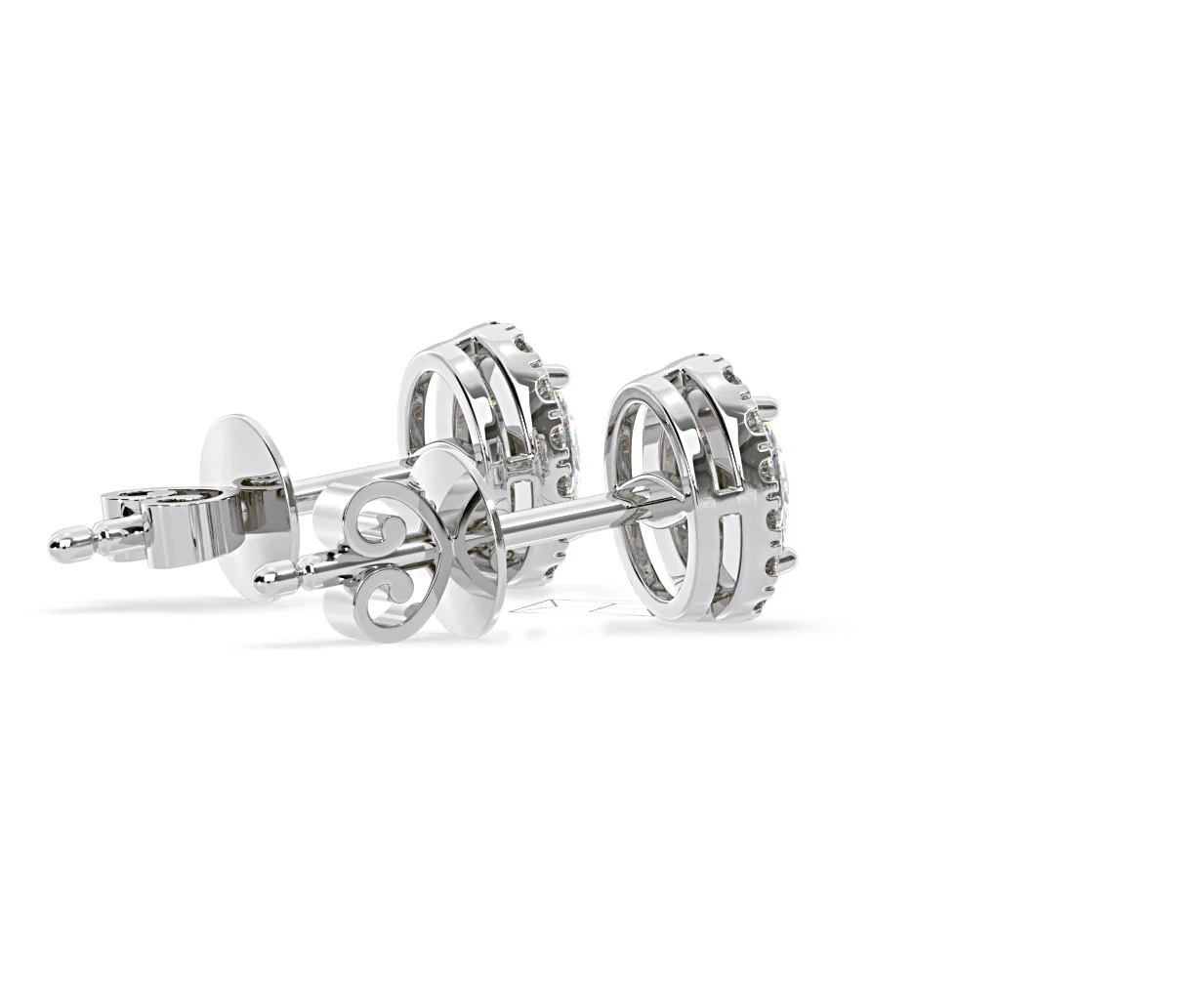 Georgina Oval Lab Diamond Halo Earrings 2.45ct in 18K White Gold F/VS1 - Image 60
