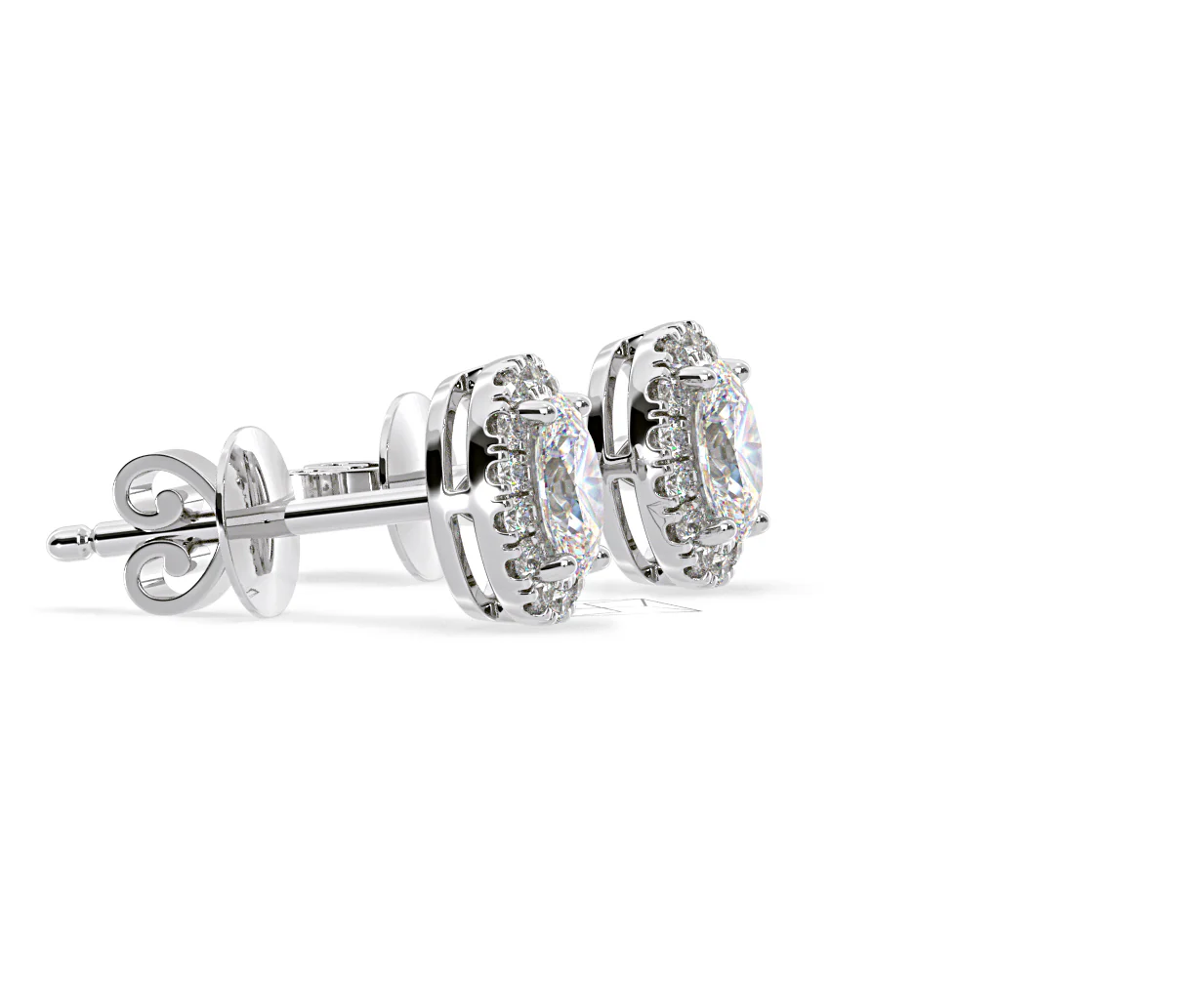 Georgina Oval Lab Diamond Halo Earrings 2.45ct in 18K White Gold F/VS1 - Image 71