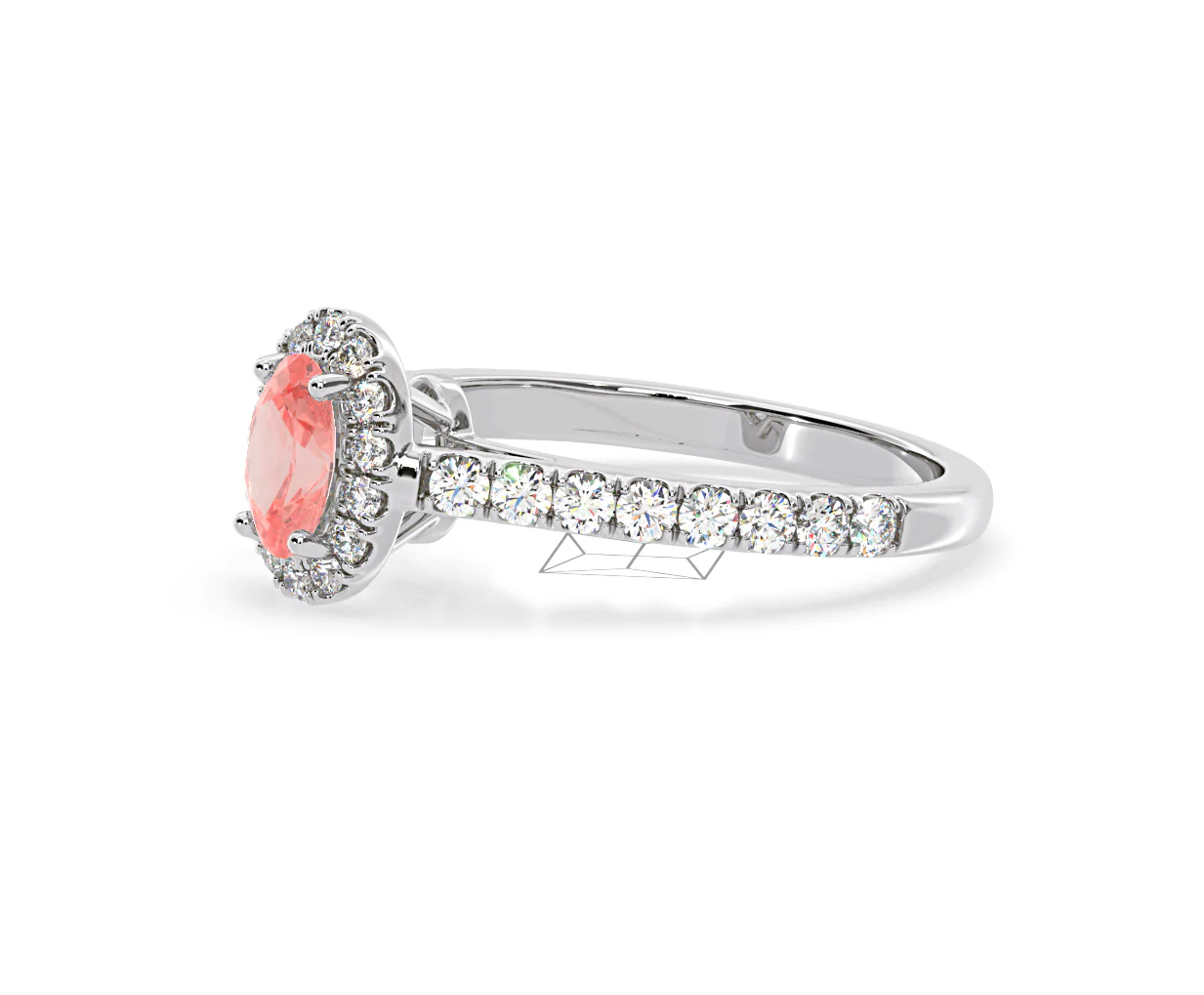 Georgina Pink Lab Diamond Oval Halo 0.90ct Ring in 18K White Gold - Elara Collection - Image 19