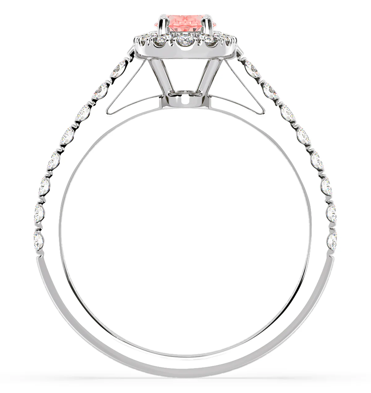 Georgina Pink Lab Diamond Oval Halo 0.90ct Ring in 18K White Gold - Elara Collection - Image 5