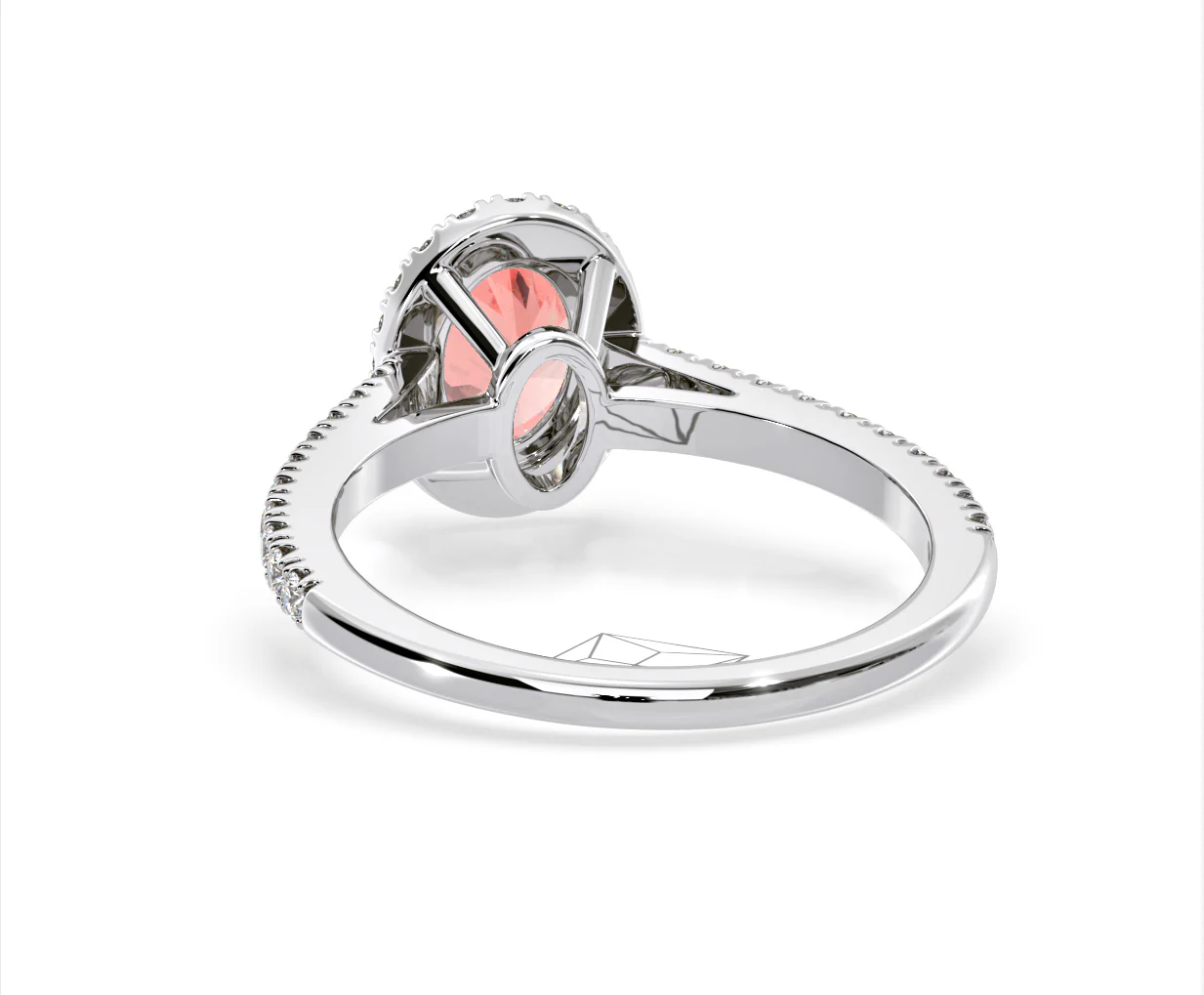 Georgina Pink Lab Diamond Oval Halo 1.60ct Ring in 18K White Gold - Elara Collection - Image 43