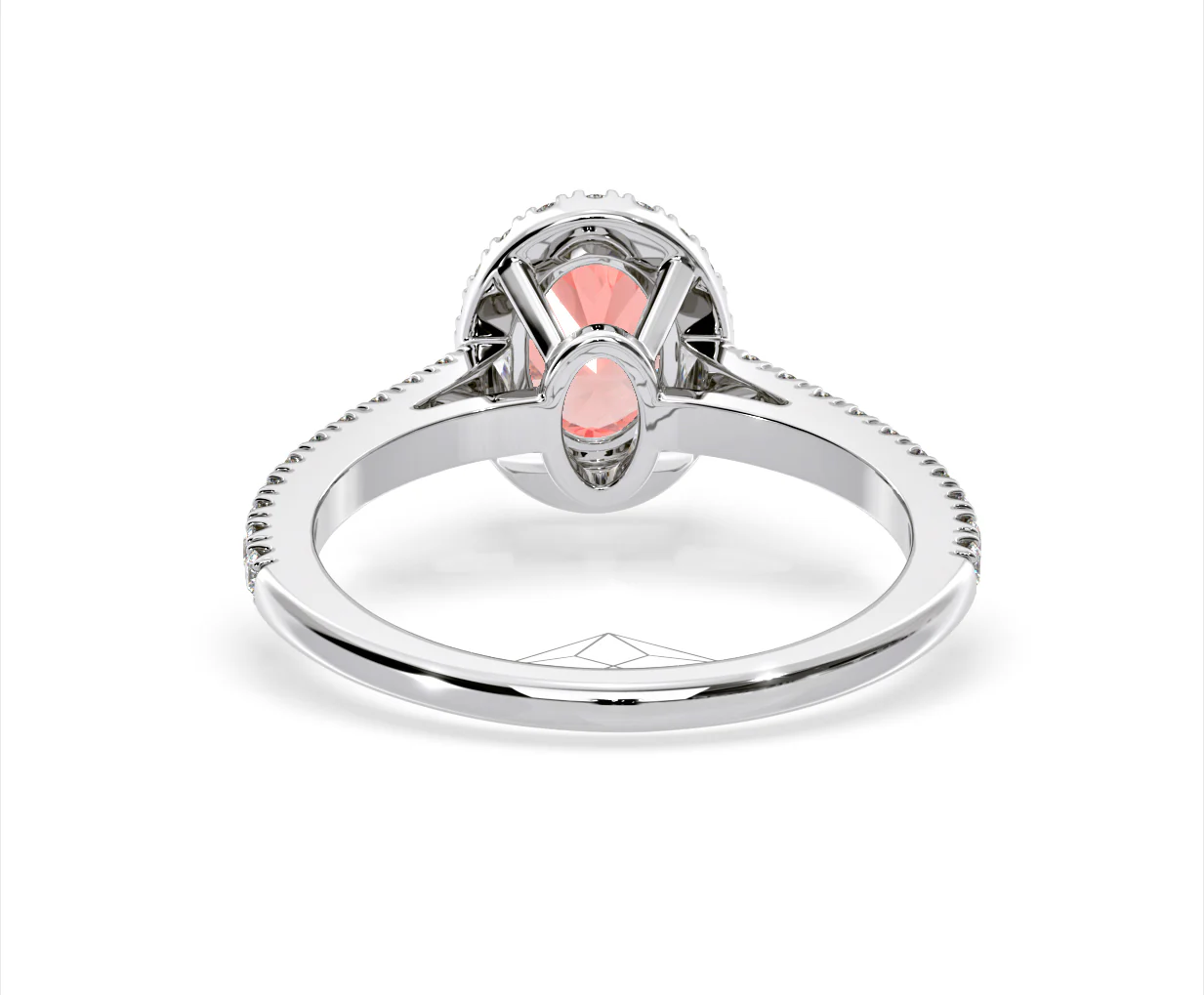 Georgina Pink Lab Diamond Oval Halo 1.60ct Ring in 18K White Gold - Elara Collection - Image 46