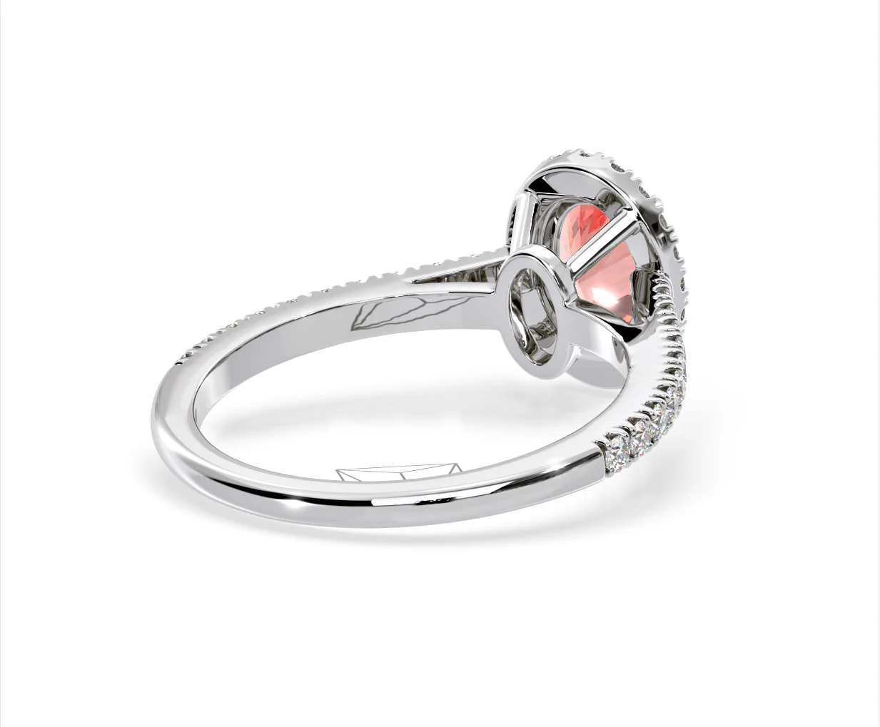 Georgina Pink Lab Diamond Oval Halo 1.60ct Ring in 18K White Gold - Elara Collection - Image 54
