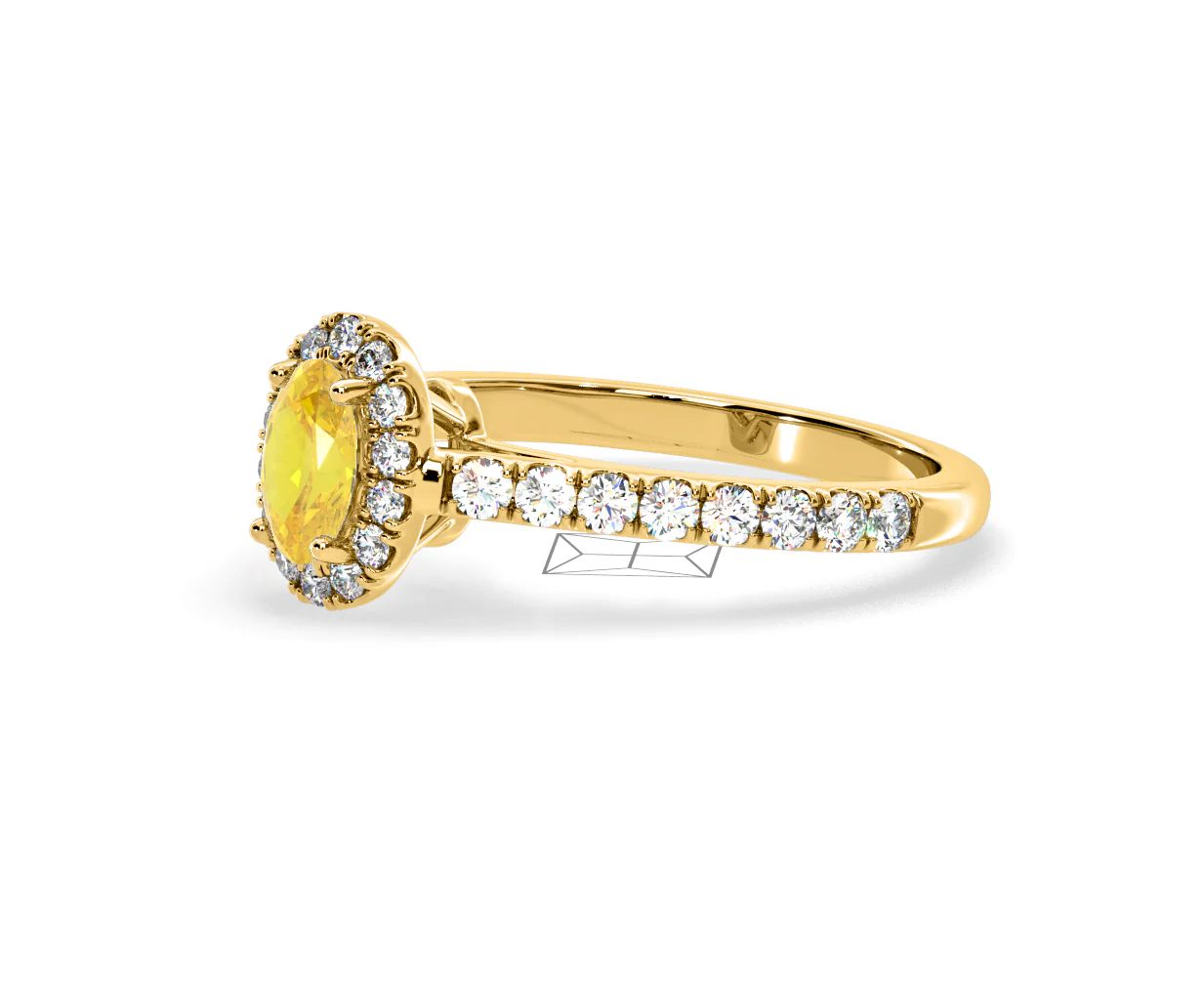 Georgina Yellow Lab Diamond Oval Halo 0.90ct Ring in 18K Yellow Gold - Elara Collection - Image 19