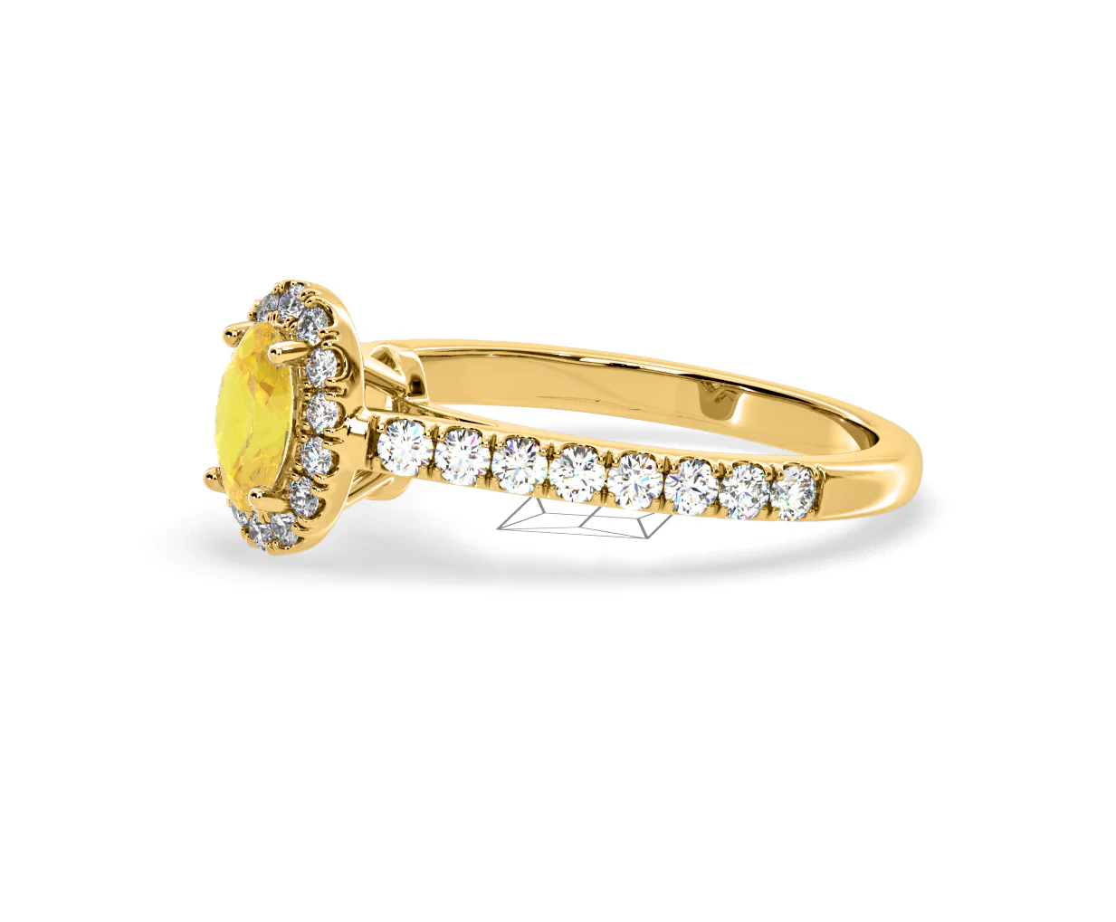 Georgina Yellow Lab Diamond Oval Halo 0.90ct Ring in 18K Yellow Gold - Elara Collection - Image 21