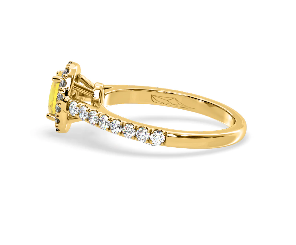 Georgina Yellow Lab Diamond Oval Halo 0.90ct Ring in 18K Yellow Gold - Elara Collection - Image 30