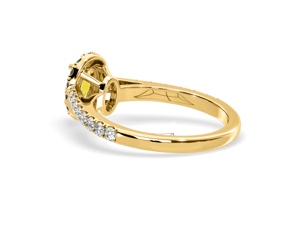 Georgina Yellow Lab Diamond Oval Halo 0.90ct Ring in 18K Yellow Gold - Elara Collection - Image 37