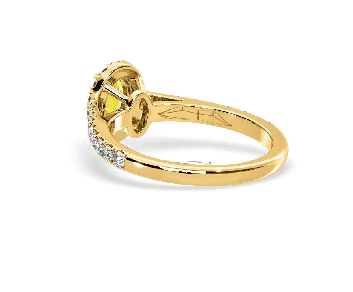 Georgina Yellow Lab Diamond Oval Halo 0.90ct Ring in 18K Yellow Gold - Elara Collection - Image 39