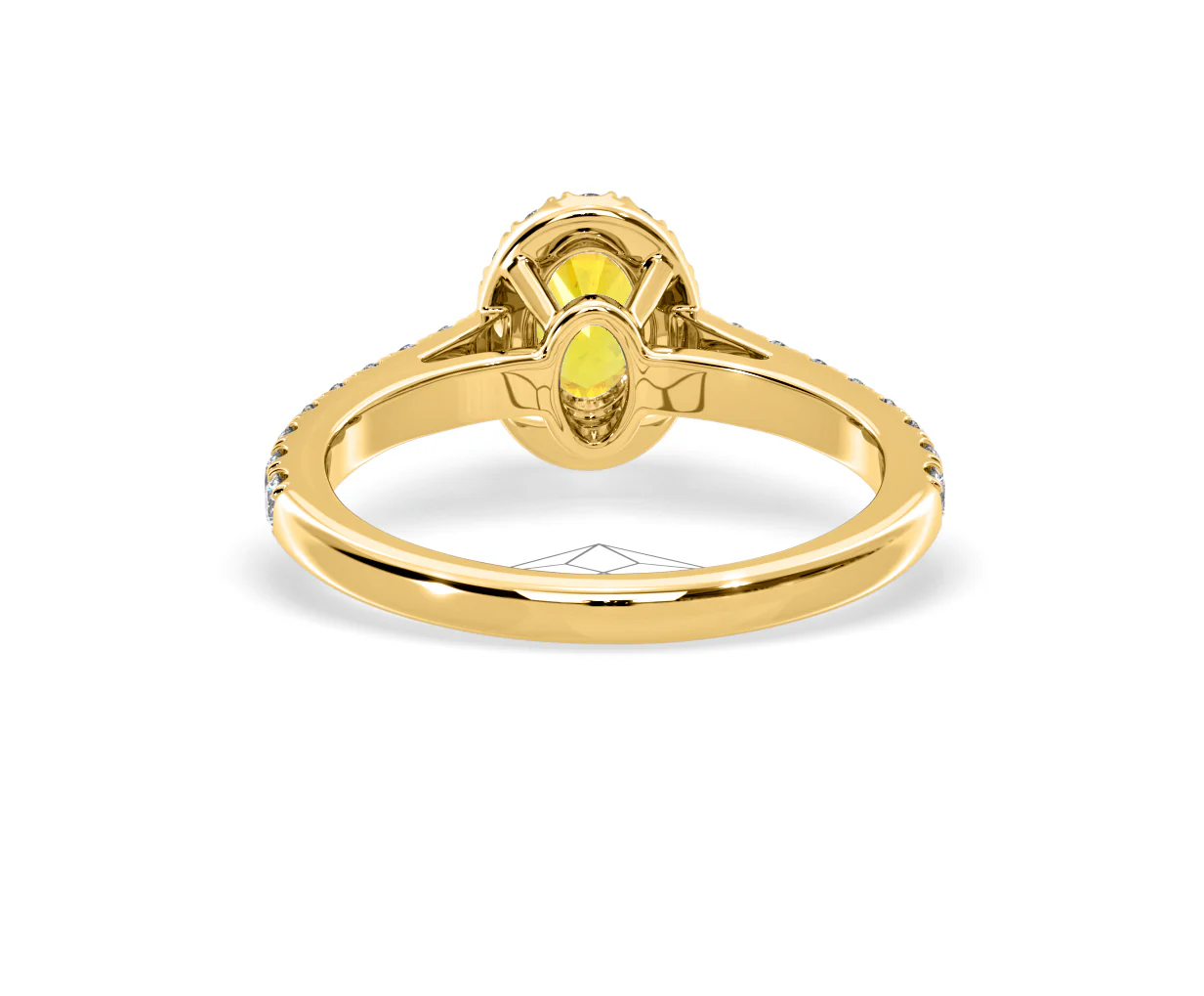 Georgina Yellow Lab Diamond Oval Halo 0.90ct Ring in 18K Yellow Gold - Elara Collection - Image 47
