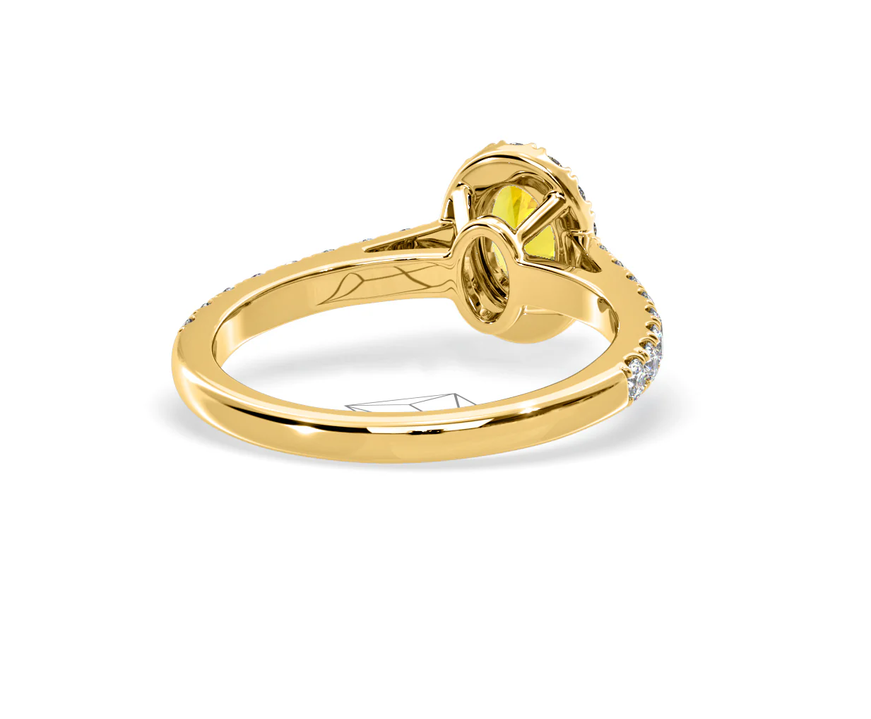 Georgina Yellow Lab Diamond Oval Halo 0.90ct Ring in 18K Yellow Gold - Elara Collection - Image 52