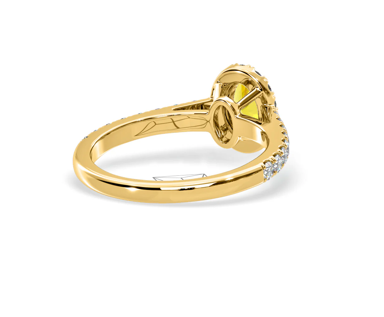 Georgina Yellow Lab Diamond Oval Halo 0.90ct Ring in 18K Yellow Gold - Elara Collection - Image 54
