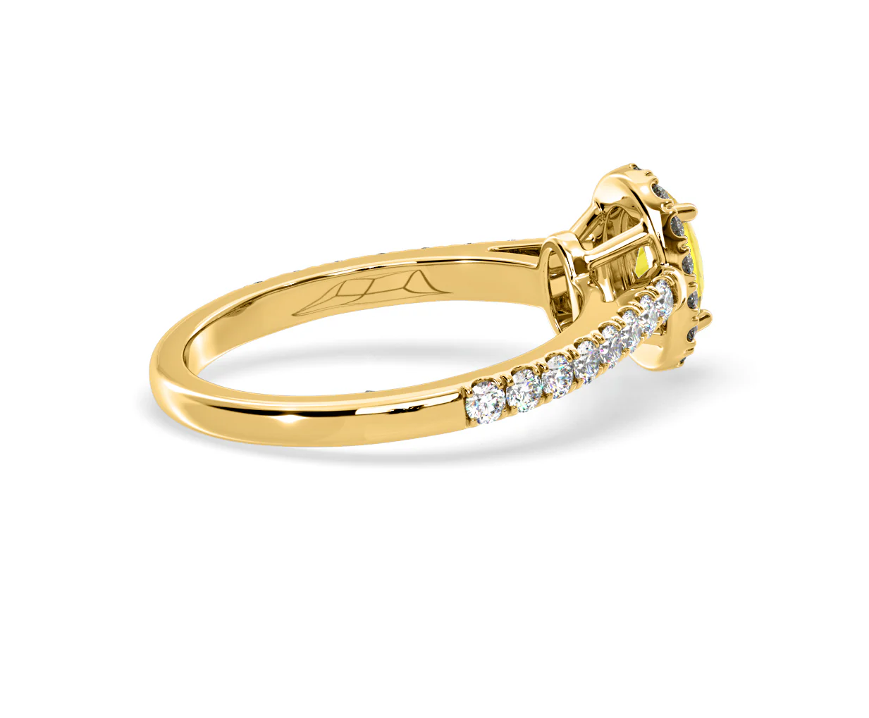 Georgina Yellow Lab Diamond Oval Halo 0.90ct Ring in 18K Yellow Gold - Elara Collection - Image 61