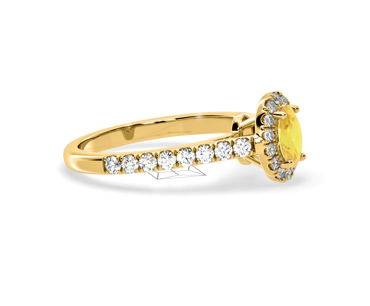 Georgina Yellow Lab Diamond Oval Halo 0.90ct Ring in 18K Yellow Gold - Elara Collection - Image 73