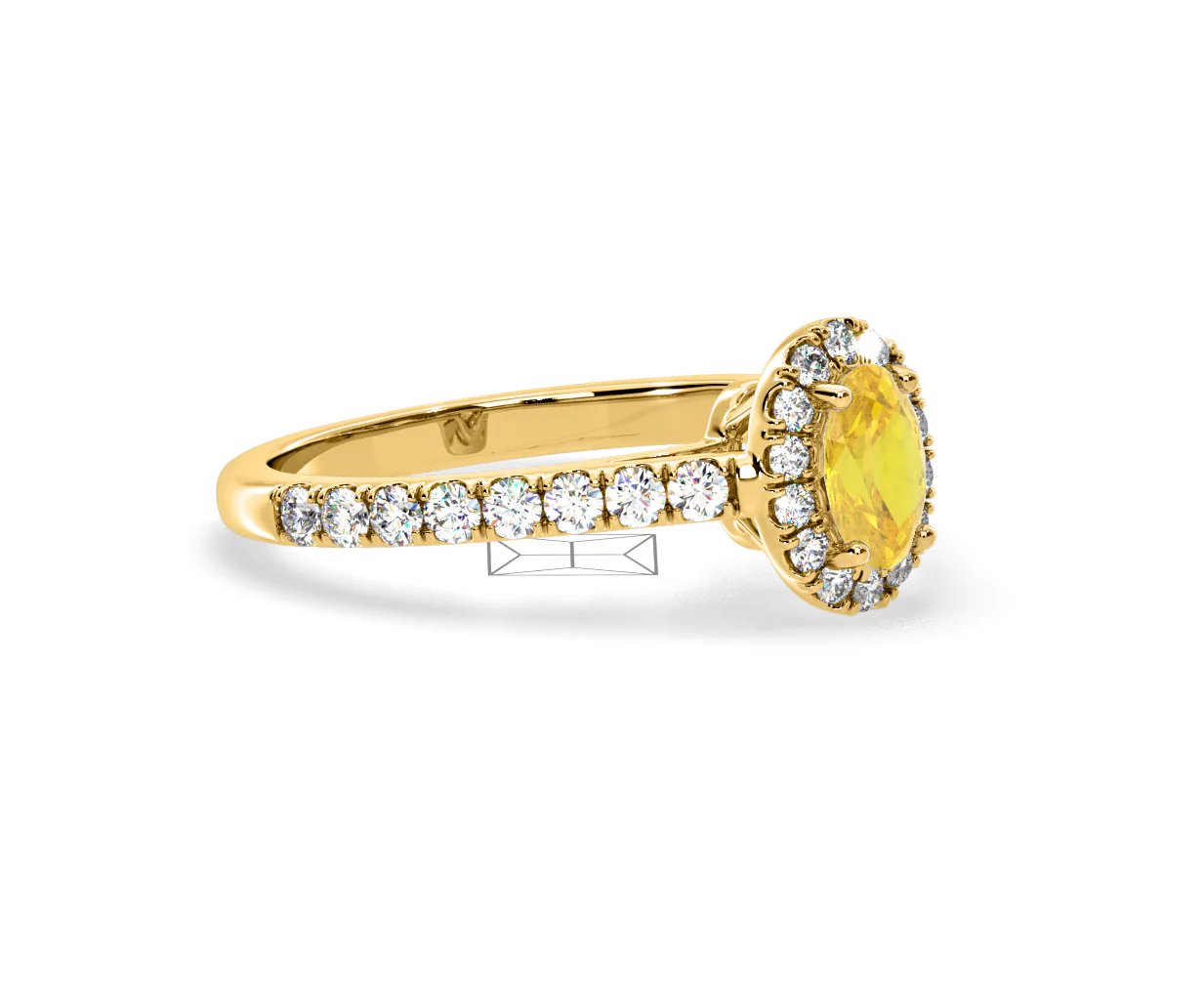 Georgina Yellow Lab Diamond Oval Halo 0.90ct Ring in 18K Yellow Gold - Elara Collection - Image 77