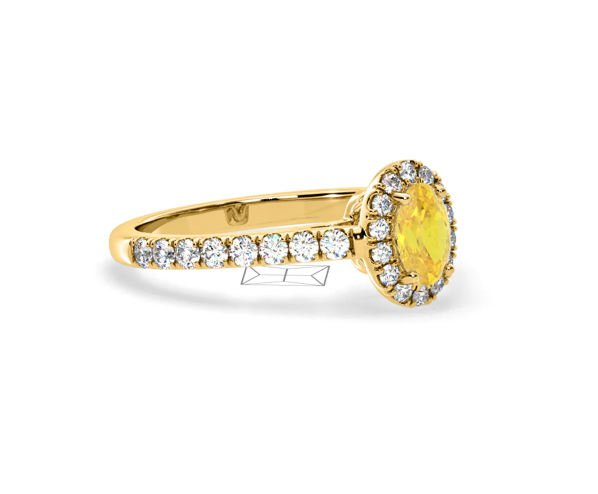 Georgina Yellow Lab Diamond Oval Halo 0.90ct Ring in 18K Yellow Gold - Elara Collection - Image 78