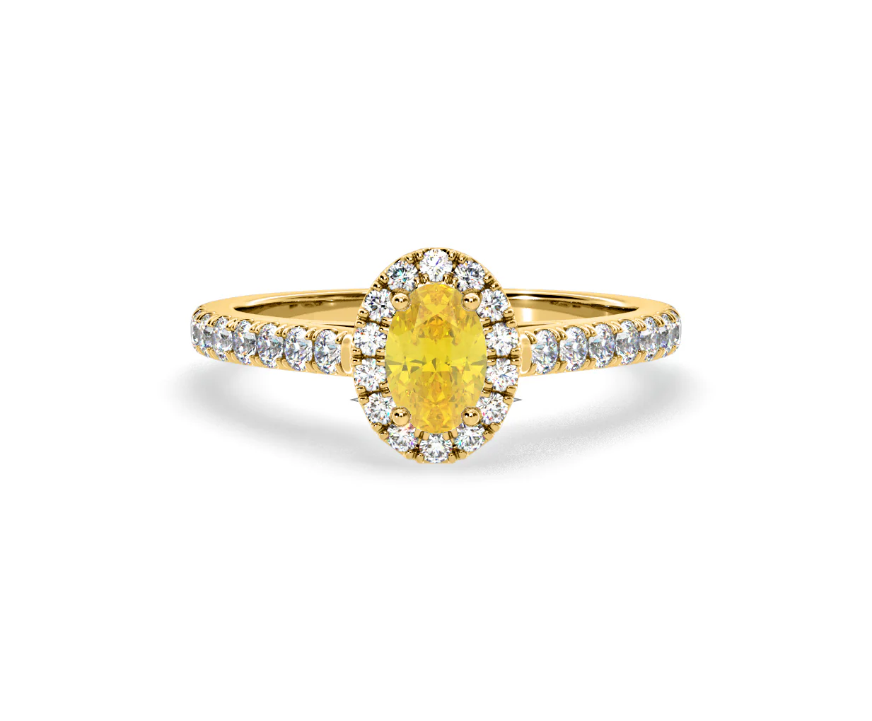 Georgina Yellow Lab Diamond Oval Halo 0.90ct Ring in 18K Yellow Gold - Elara Collection - Image 8