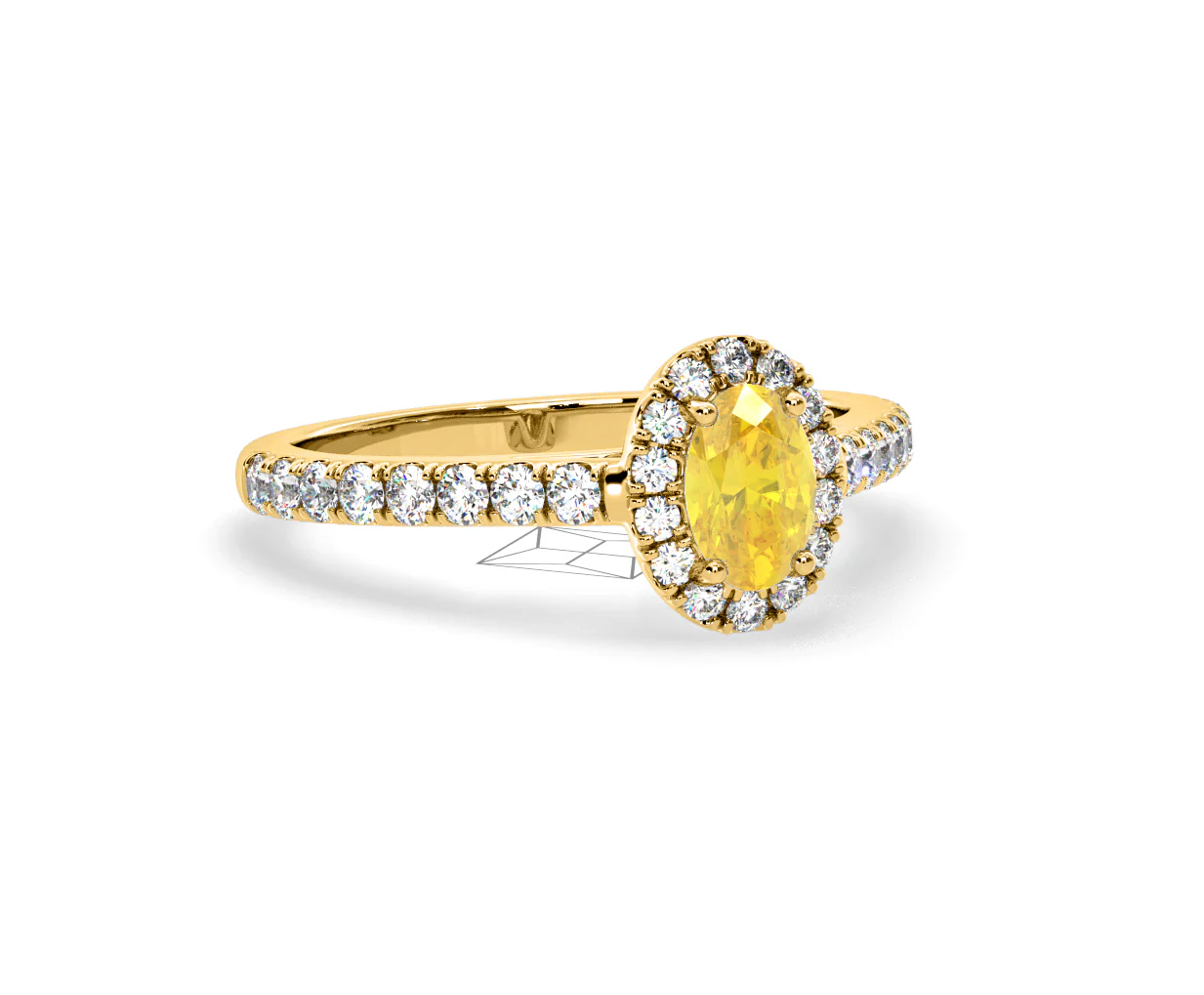 Georgina Yellow Lab Diamond Oval Halo 0.90ct Ring in 18K Yellow Gold - Elara Collection - Image 82