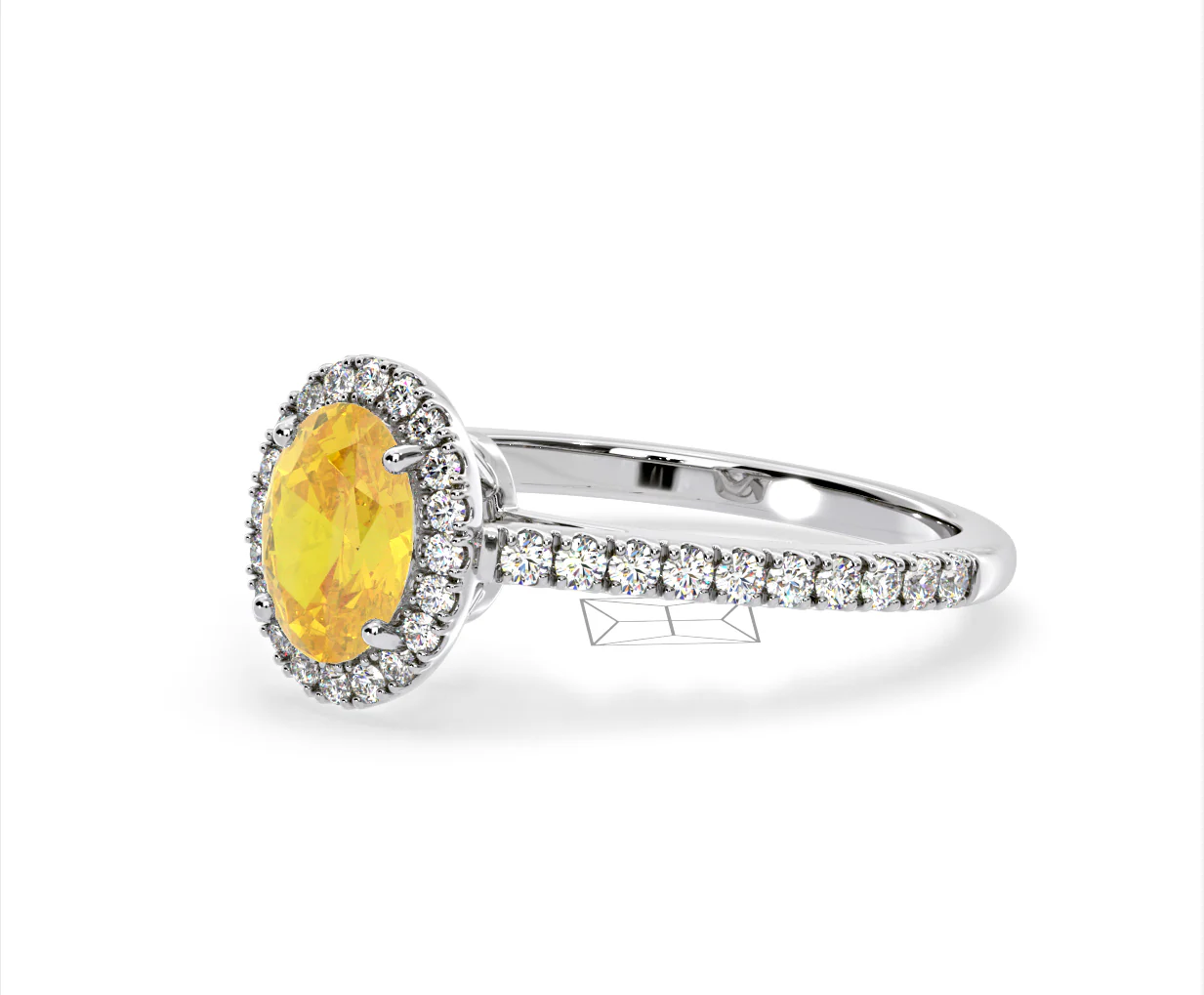 Georgina Yellow Lab Diamond Oval Halo 1.60ct Ring in 18K White Gold - Elara Collection - Image 16