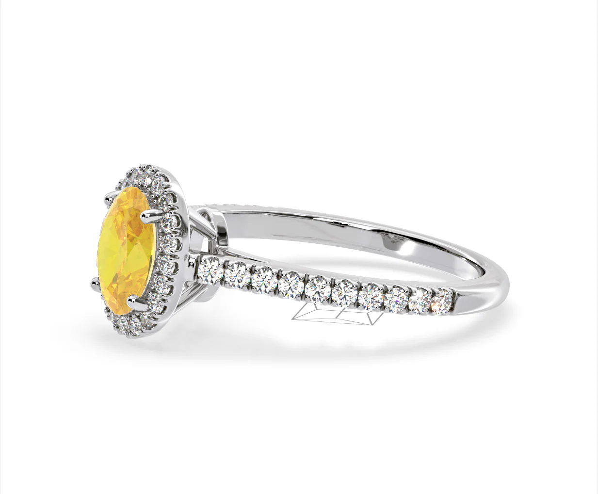 Georgina Yellow Lab Diamond Oval Halo 1.60ct Ring in 18K White Gold - Elara Collection - Image 20